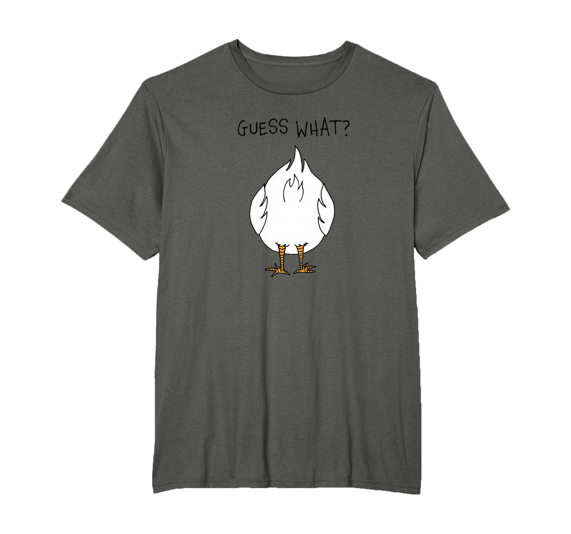 Funny Corny Dad Joke Guess What Chicken T-Shirt - Minimalist Print Unisex - T-Shirt, Sweatshirt, Hoodie