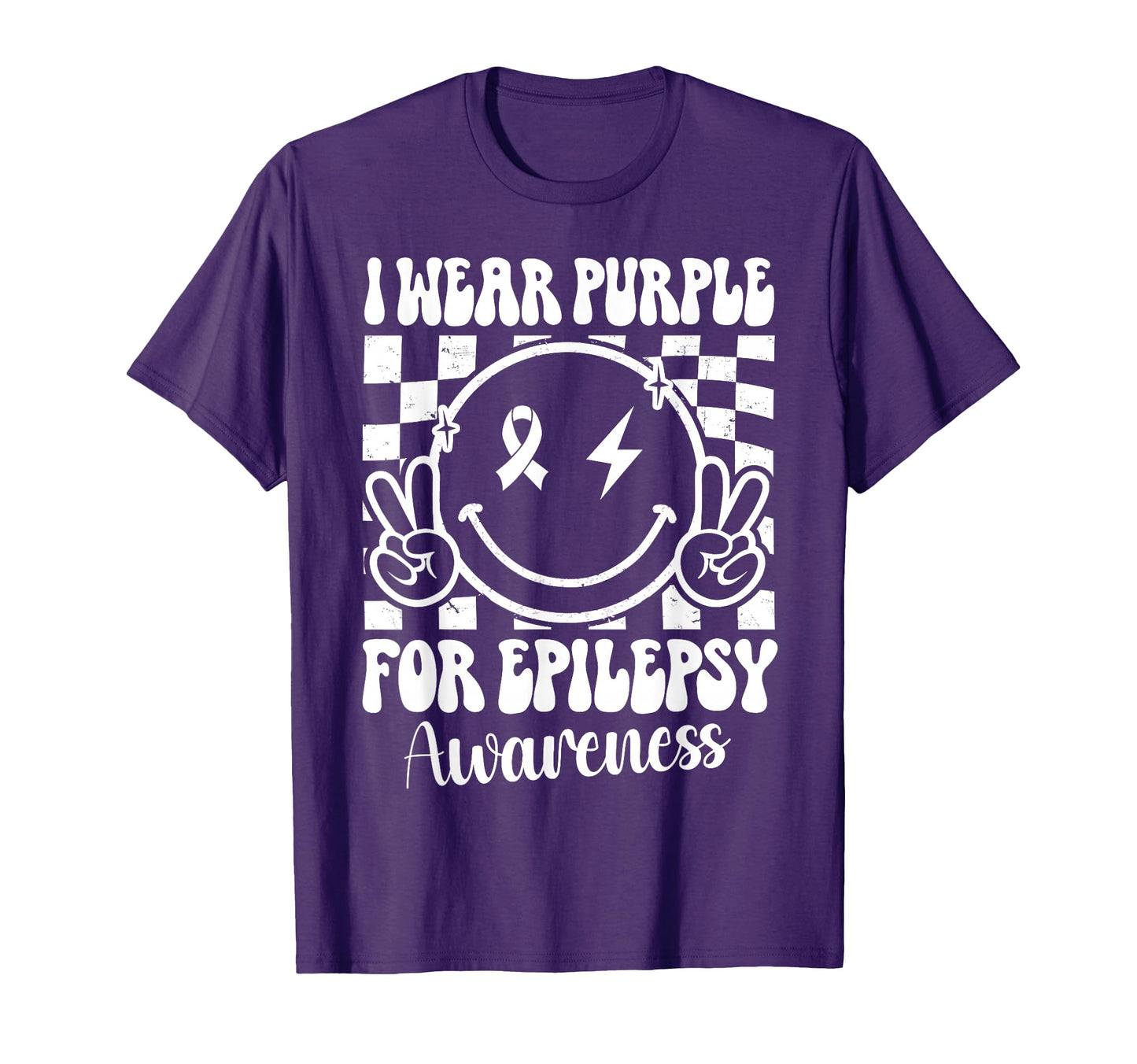 I Wear Purple Epilepsy Awareness Smile T-Shirt - Trendy Graphic Men Women - T-Shirt, Sweatshirt, Hoodie