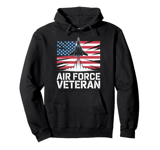 Air Force Veteran Us American Flag Hoodie - Fun Novelty Design Men Women - T-Shirt, Sweatshirt, Hoodie