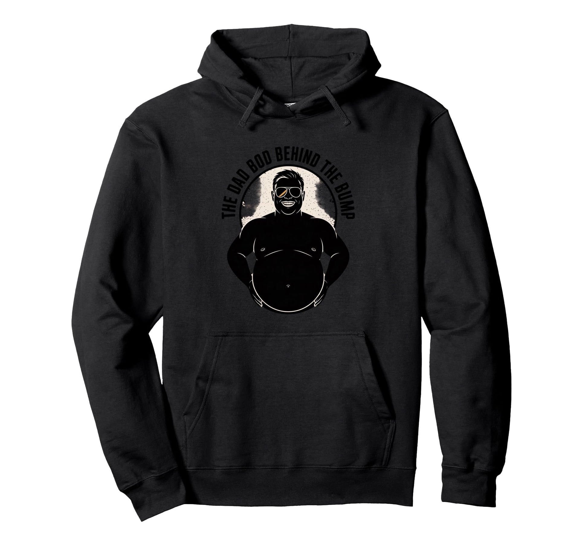 Dad Bod Behind Bump Funny Expecting Dad Hoodie - Novelty Apparel Unisex - T-Shirt, Sweatshirt, Hoodie