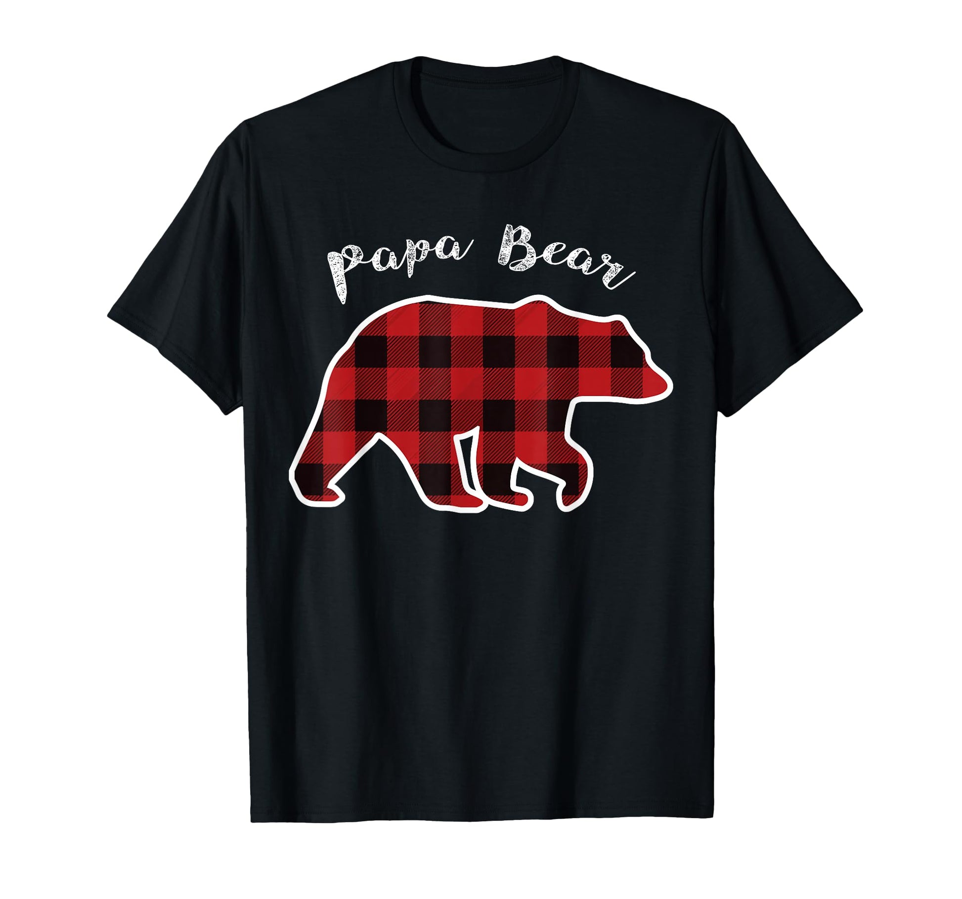 Papa Bear Red Plaid Pajama Family Dad T-Shirt - Trendy Graphic for Adults - T-Shirt, Sweatshirt, Hoodie