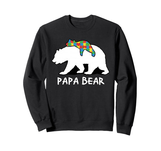 Autism Dad Papa Bear Protective Sweatshirt - Trendy Graphic for Adults - T-Shirt, Sweatshirt, Hoodie