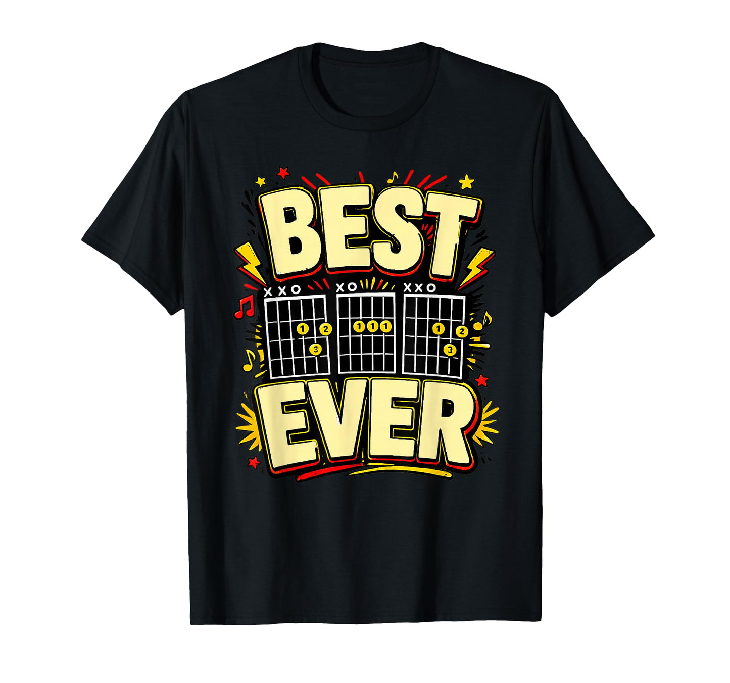 Best Dad Ever Guitar Chords Musician T-Shirt - Trendy Graphic Unisex - T-Shirt, Sweatshirt, Hoodie