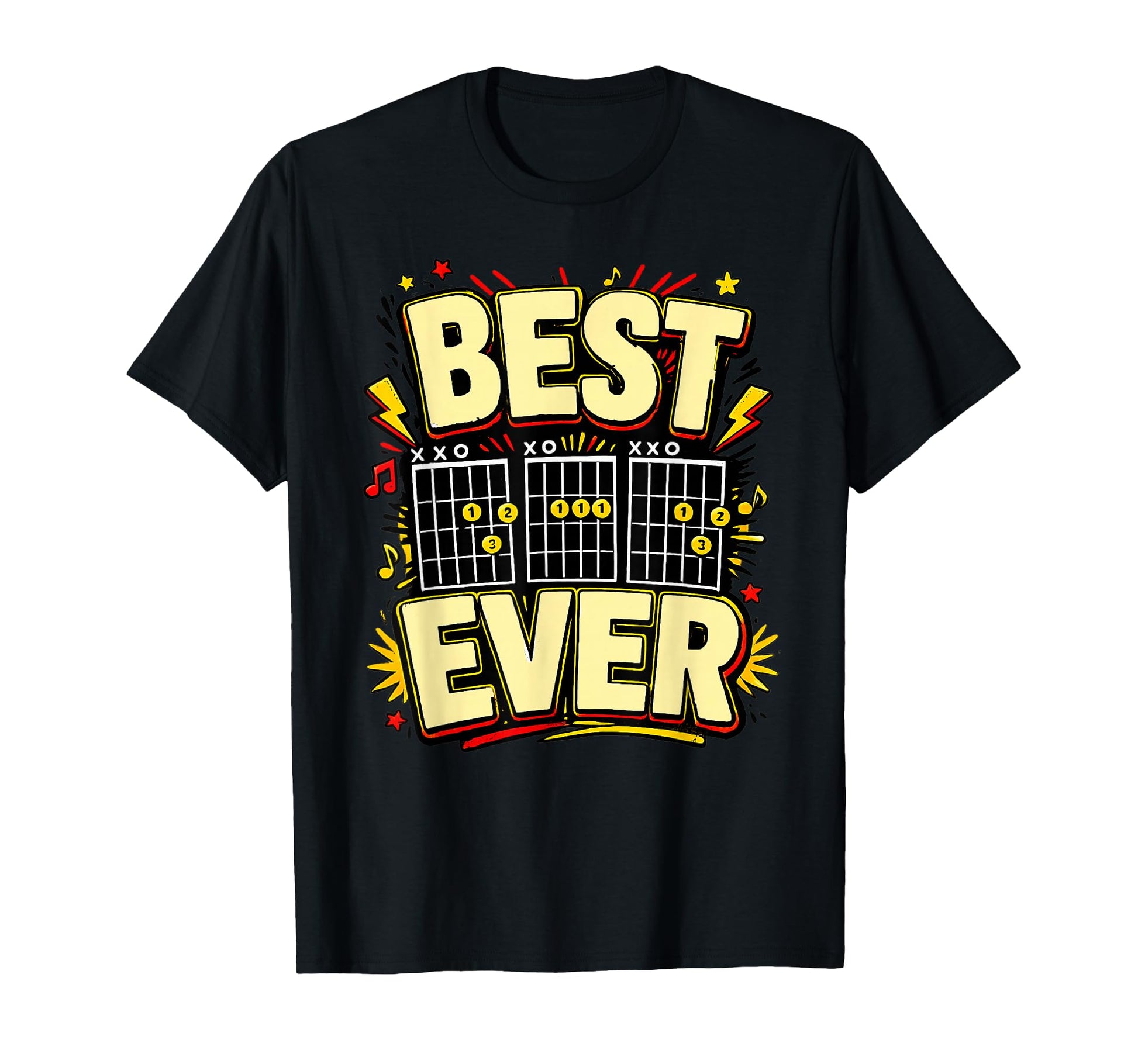 Best Dad Ever Guitar Chords Musician T-Shirt - Trendy Graphic Unisex - T-Shirt, Sweatshirt, Hoodie