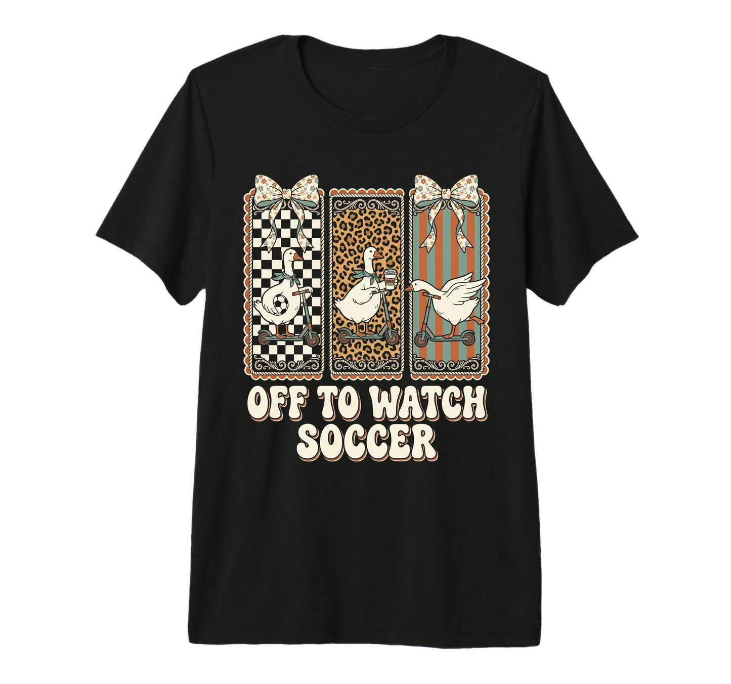Off To Watch Soccer Silly Goose Funny T-Shirt - Aesthetic Graphic Unisex - T-Shirt, Sweatshirt, Hoodie