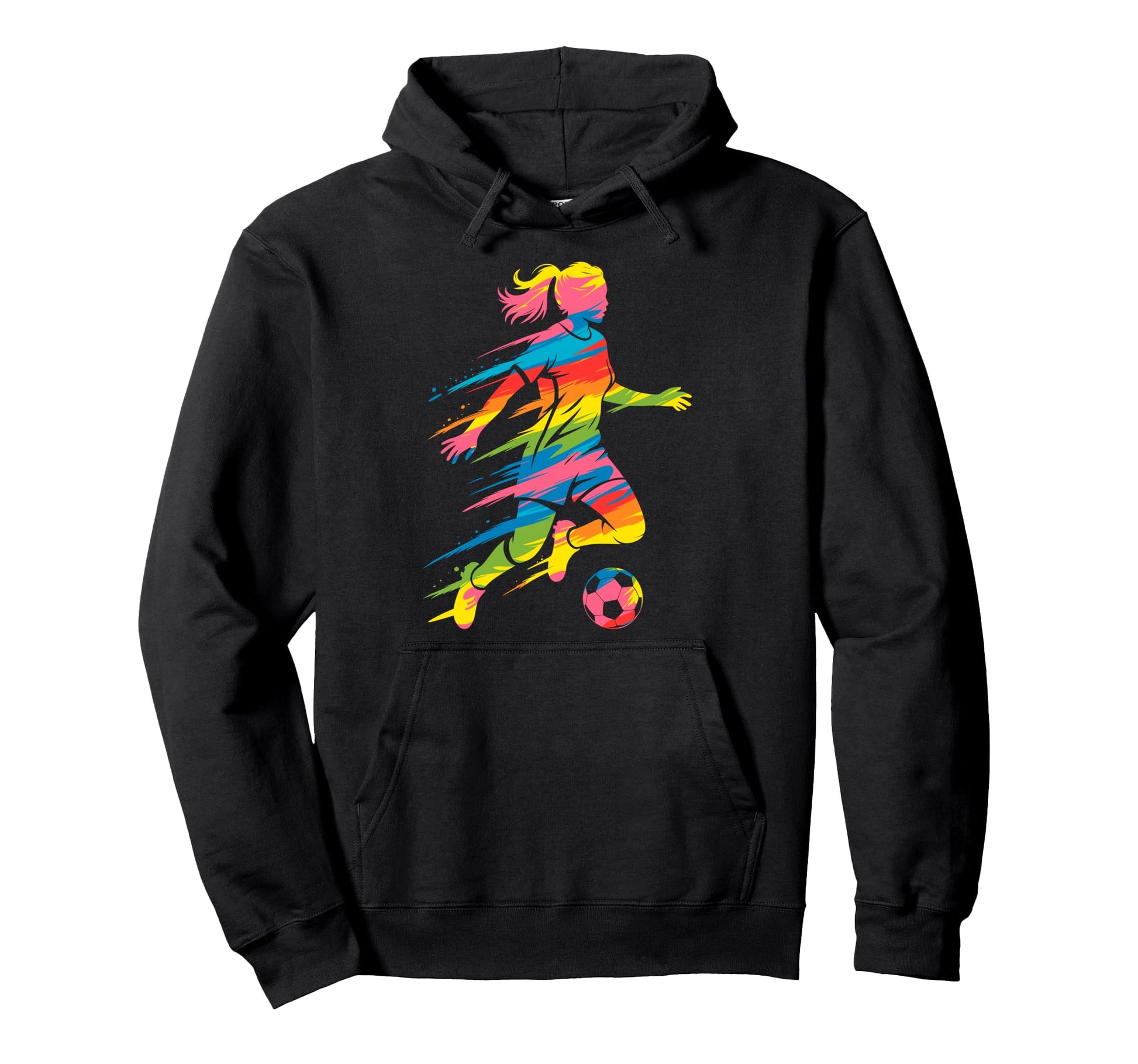 Colorful Funny Soccer Fan Dad Mom Hoodie - Casual Everyday Wear for Adults - T-Shirt, Sweatshirt, Hoodie