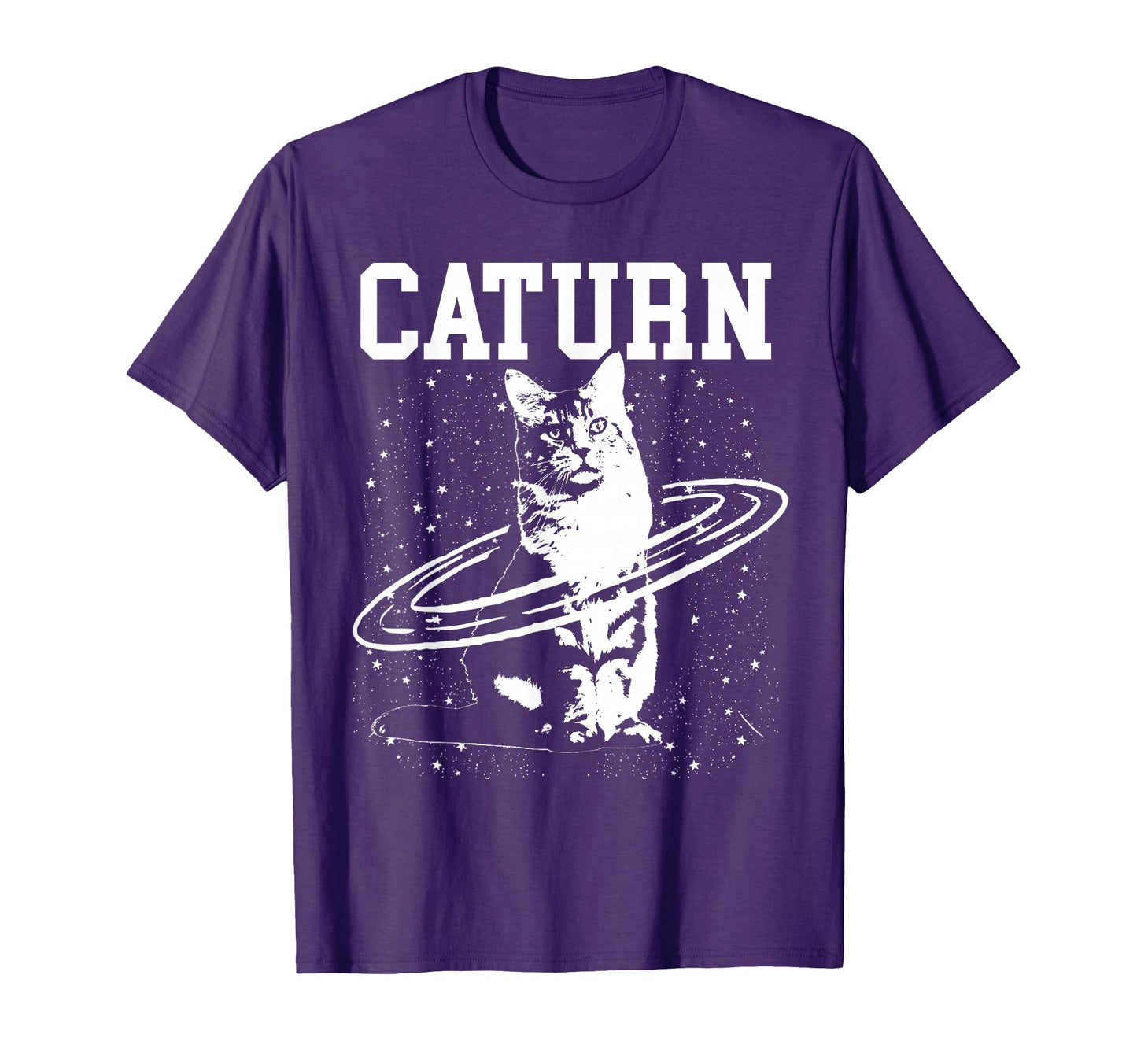 Caturn Saturn Space Cat T-Shirt - Fun Novelty Design Unisex - T-Shirt, Sweatshirt, Hoodie