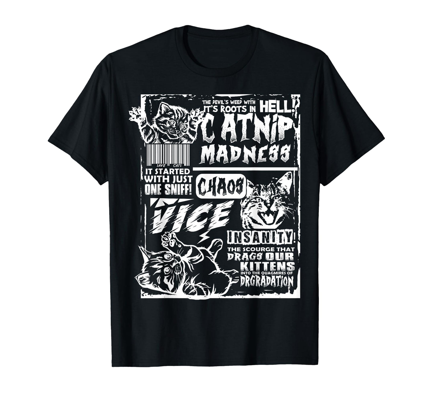 Catnip Madness Funny Cat Gifts Cat T-Shirt - Custom Art Print Men Women - T-Shirt, Sweatshirt, Hoodie
