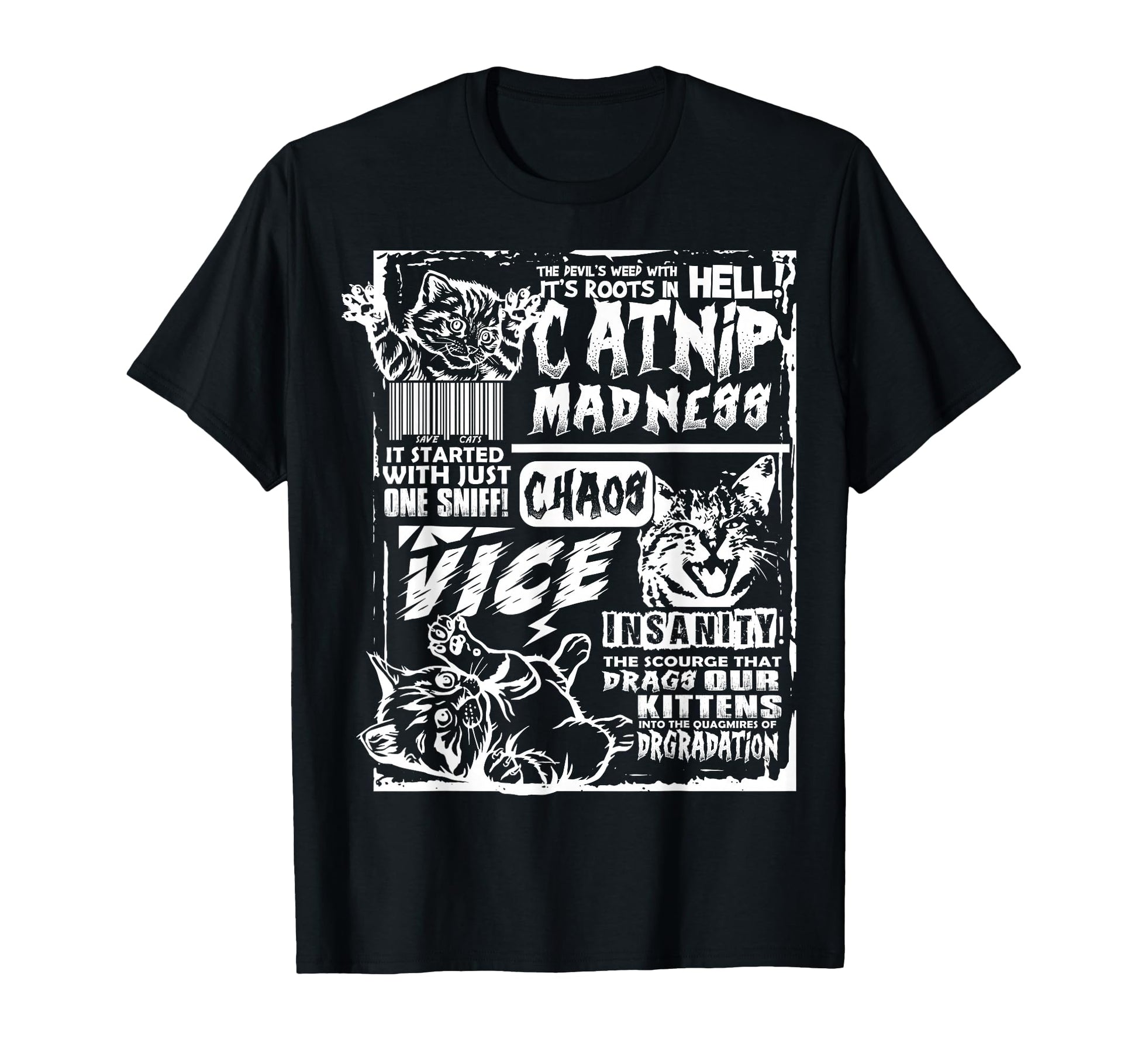 Catnip Madness Funny Cat Gifts Cat T-Shirt - Custom Art Print Men Women - T-Shirt, Sweatshirt, Hoodie
