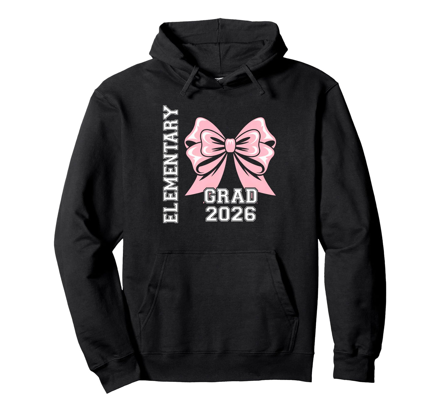 Elementary Grad 2026 Bow Graduate Hoodie - Graphic Print for Adults - T-Shirt, Sweatshirt, Hoodie
