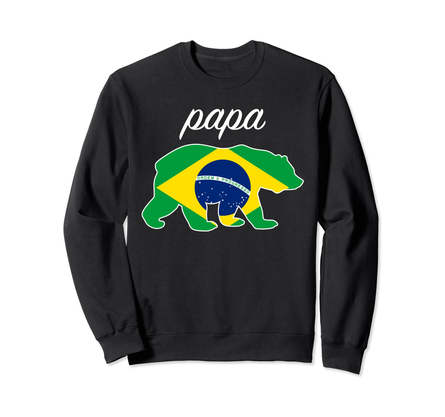 Papa Bear Brazil Flag Sweatshirt - Casual Everyday Wear for Adults - T-Shirt, Sweatshirt, Hoodie