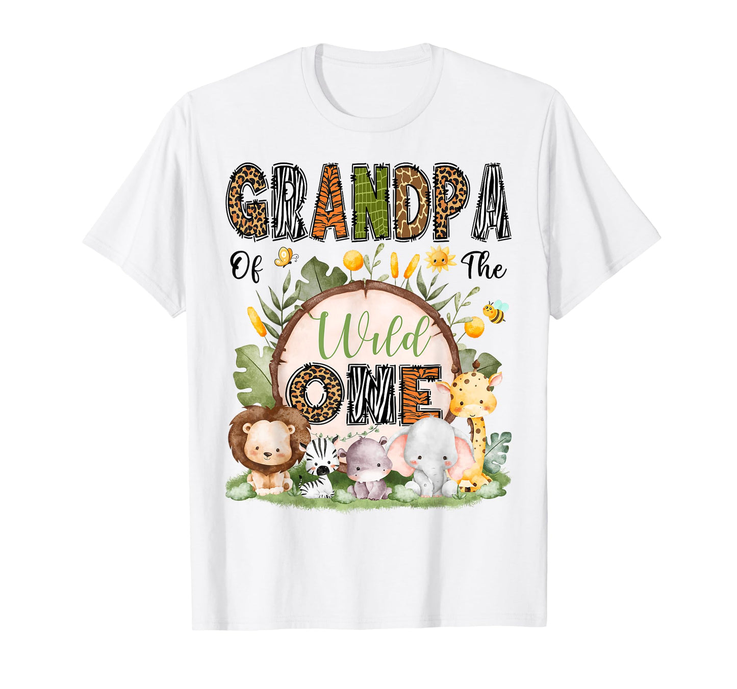 Grandpa Wild One 1St Birthday Safari T-Shirt - Aesthetic Graphic Unisex - T-Shirt, Sweatshirt, Hoodie