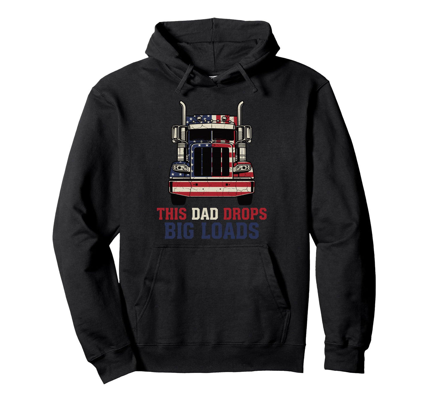 Funny Trucker Patriotic Us Semi Hoodie - Aesthetic Graphic for Adults - T-Shirt, Sweatshirt, Hoodie