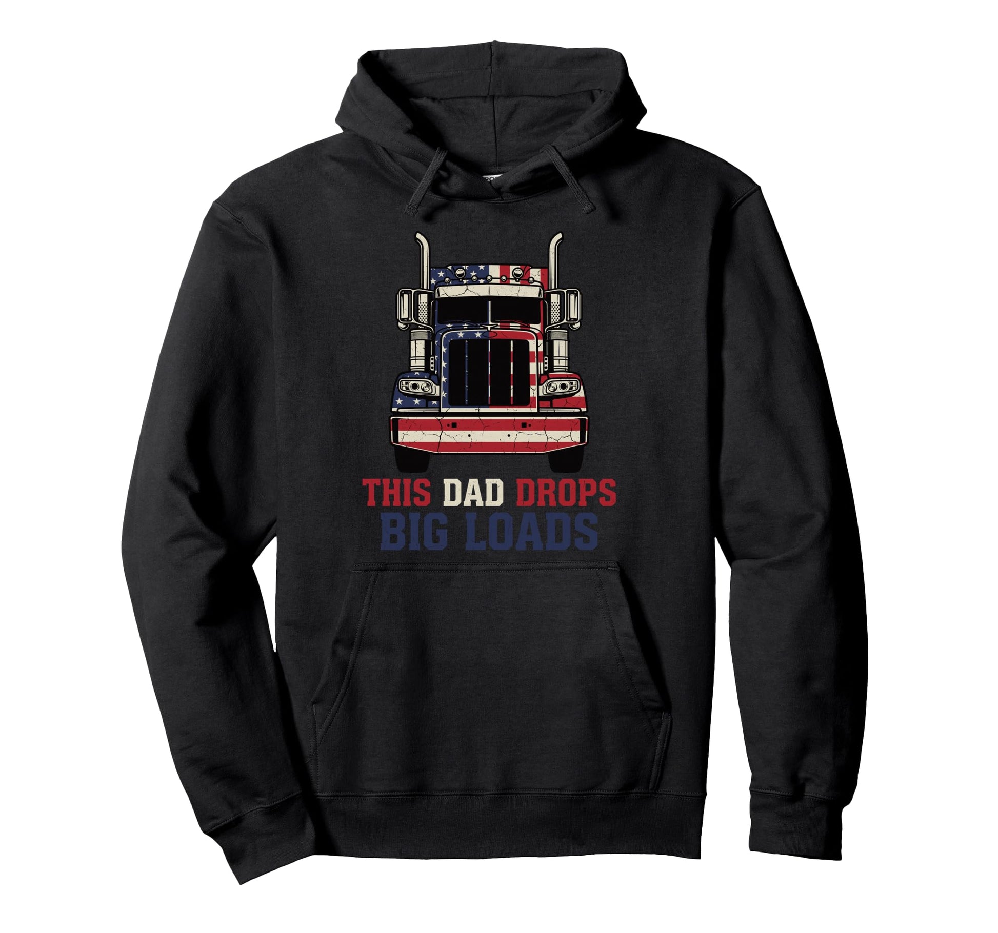 Funny Trucker Patriotic Us Semi Hoodie - Aesthetic Graphic for Adults - T-Shirt, Sweatshirt, Hoodie
