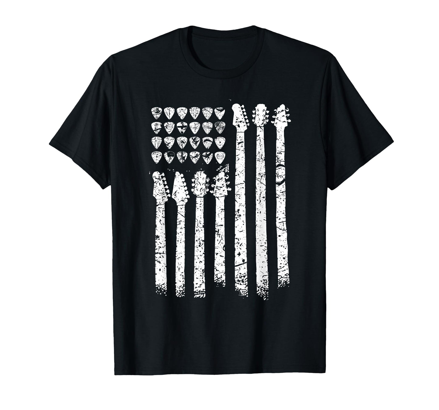 Patriotic American Flag Guitar T-Shirt - Fun Novelty Design Men Women - T-Shirt, Sweatshirt, Hoodie