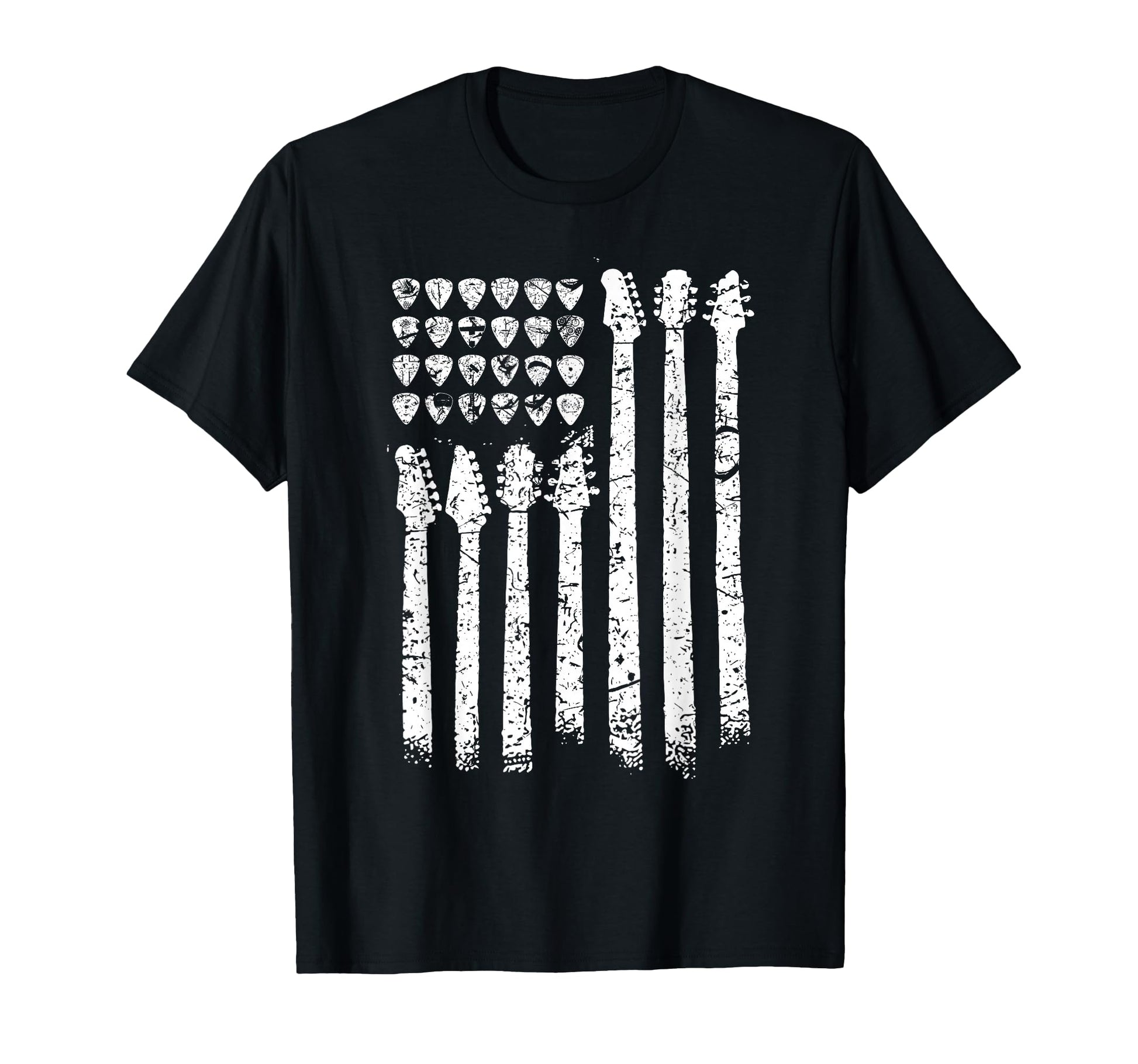 Patriotic American Flag Guitar T-Shirt - Fun Novelty Design Men Women - T-Shirt, Sweatshirt, Hoodie