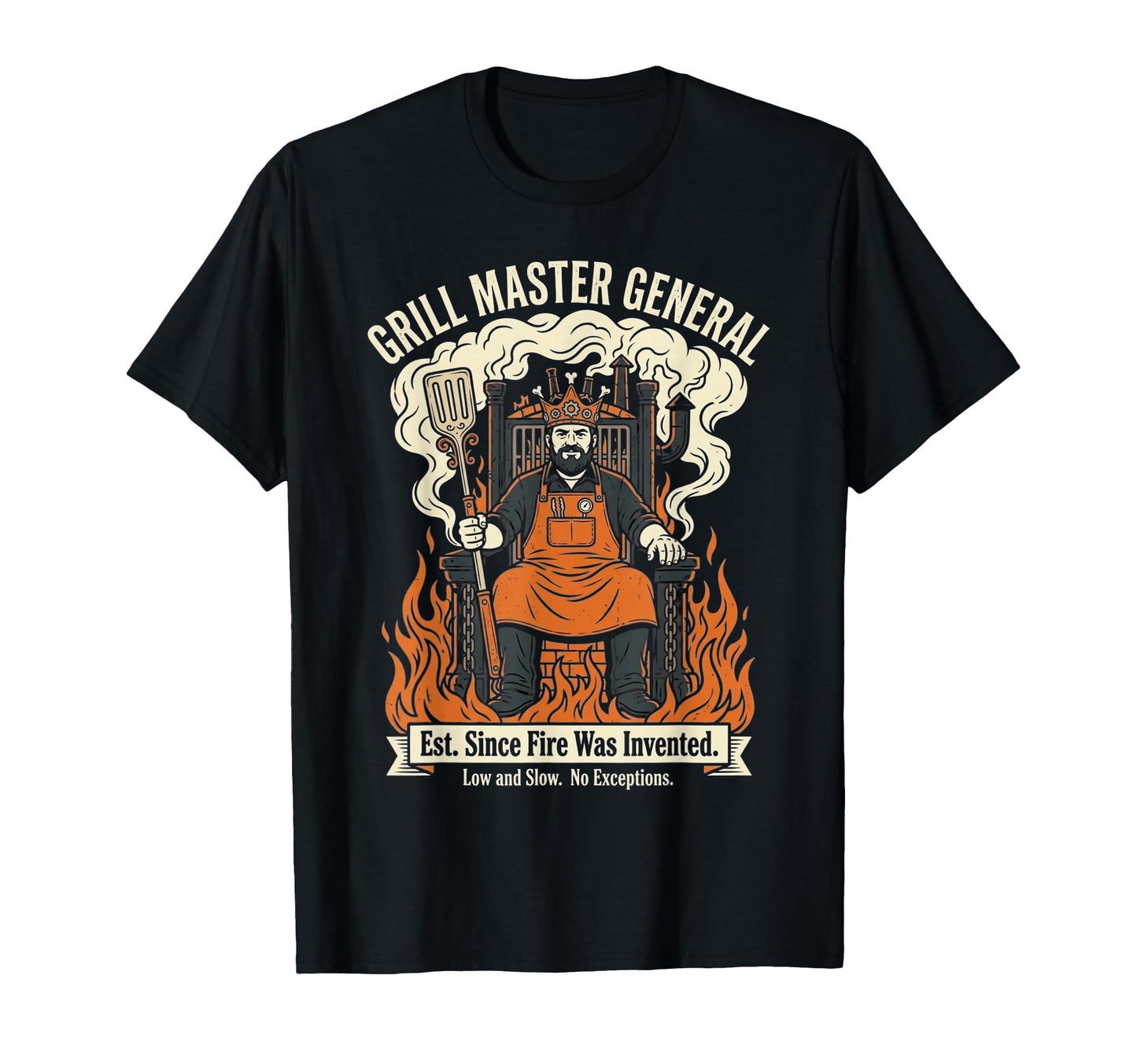 Grill Master General Bbq King Funny T-Shirt - Graphic Print for Adults - T-Shirt, Sweatshirt, Hoodie