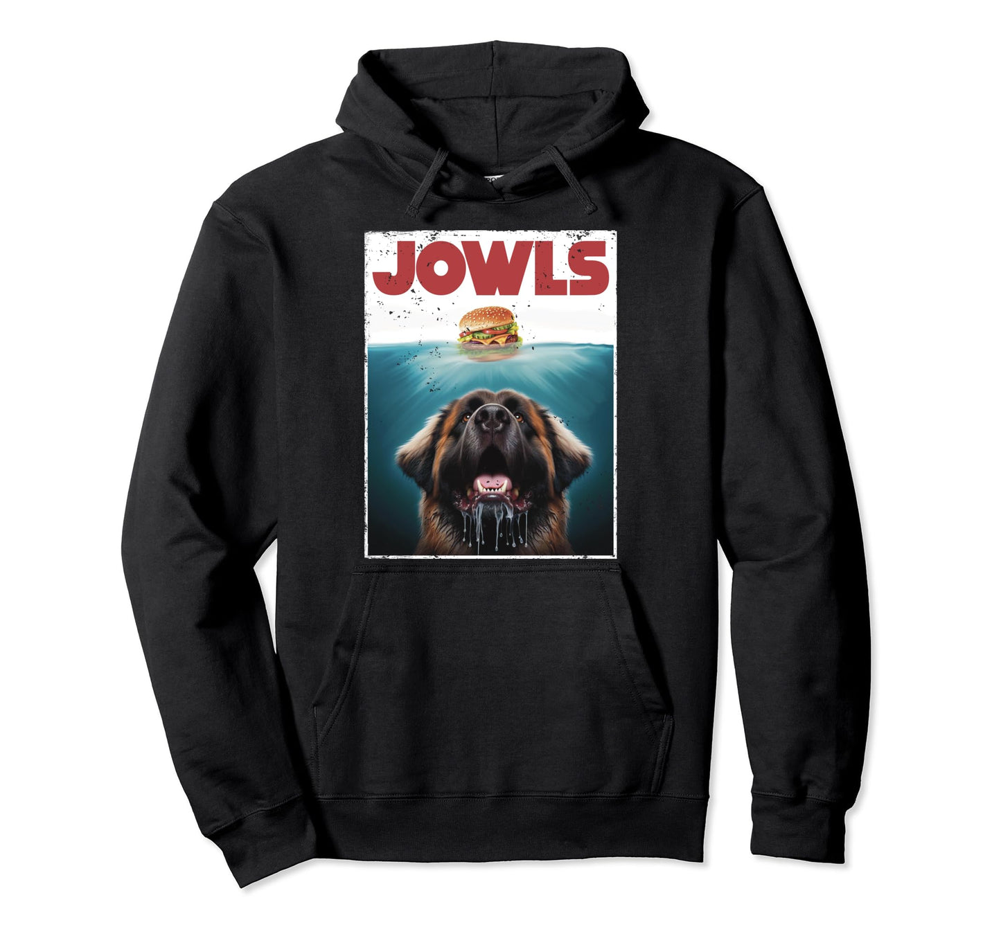 Funny Leonberger Jowls Burger Gentle Hoodie - Minimalist Print Unisex - T-Shirt, Sweatshirt, Hoodie