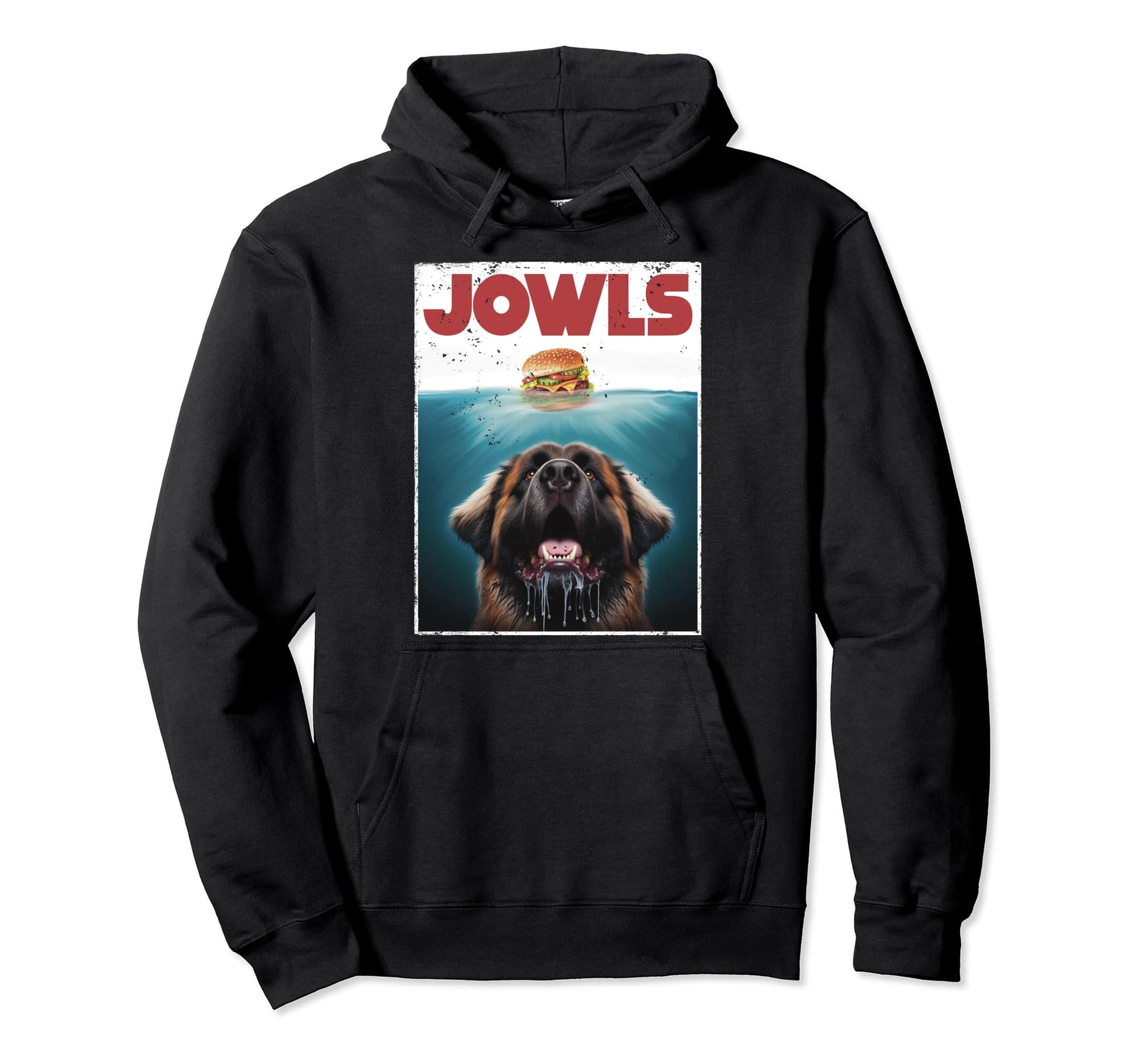 Funny Leonberger Jowls Burger Gentle Hoodie - Minimalist Print Unisex - T-Shirt, Sweatshirt, Hoodie