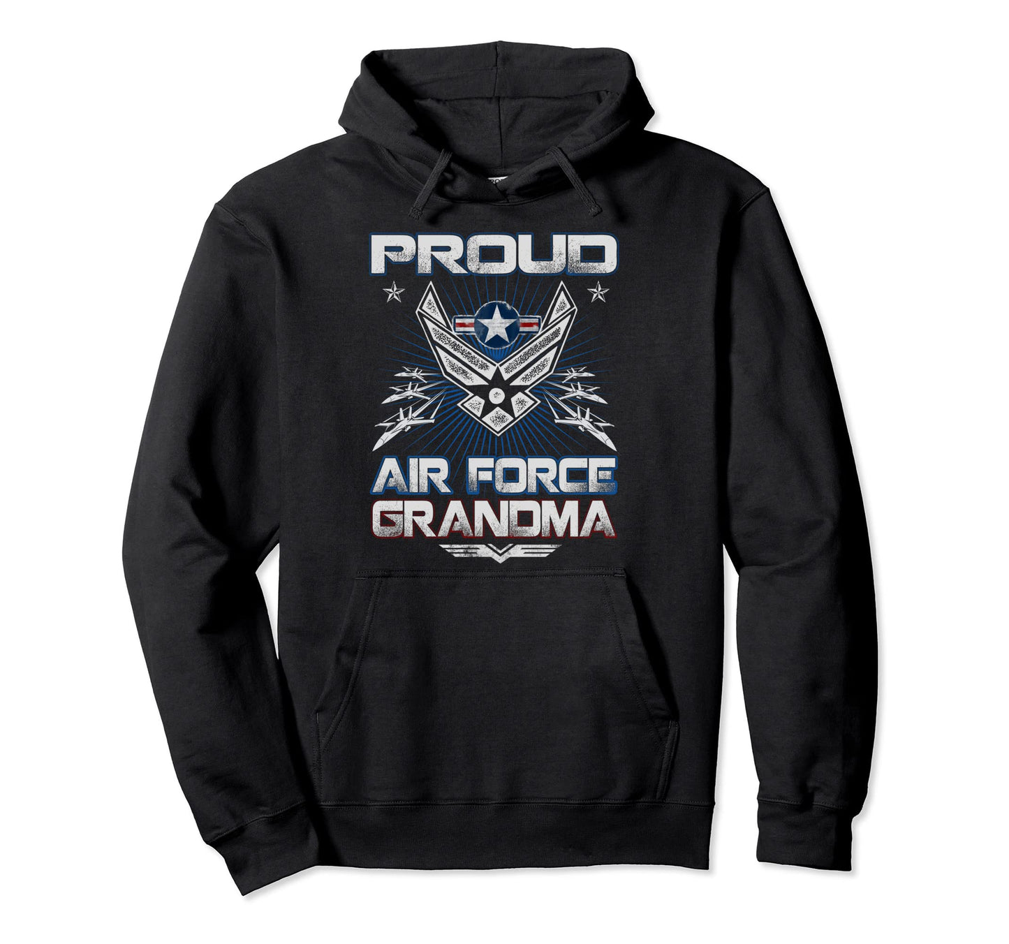 Womens Proud Air Force Grandma Hoodie - Casual Everyday Wear for Adults - T-Shirt, Sweatshirt, Hoodie