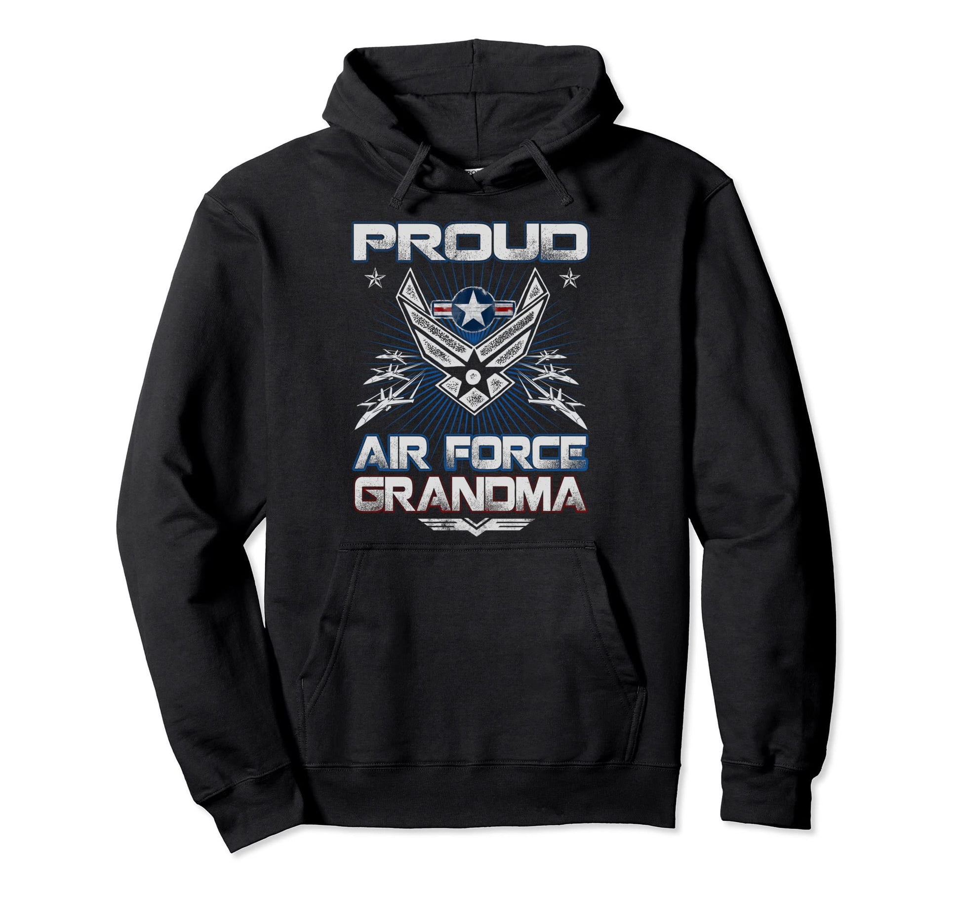 Womens Proud Air Force Grandma Hoodie - Casual Everyday Wear for Adults - T-Shirt, Sweatshirt, Hoodie