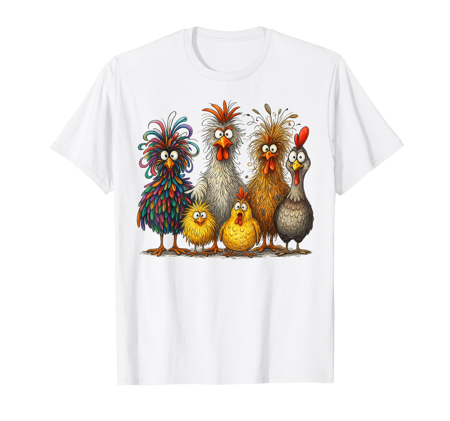 Eagerlys Colorful Funny Chicken T-Shirt - Casual Everyday Wear for Adults - T-Shirt, Sweatshirt, Hoodie