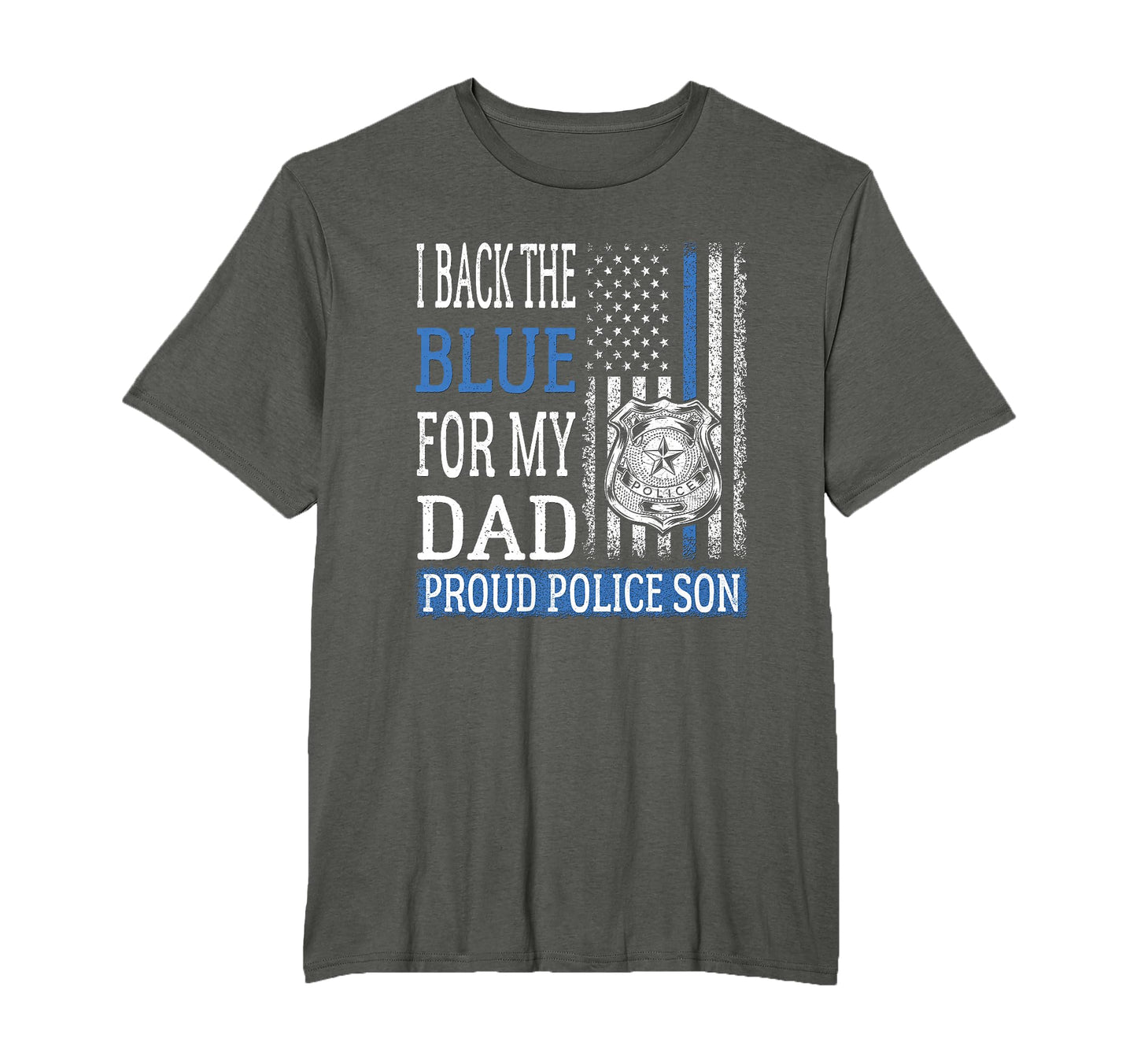 I Back Blue My Dad Proud Police Son Thin T-Shirt - Custom Art Print Unisex - T-Shirt, Sweatshirt, Hoodie