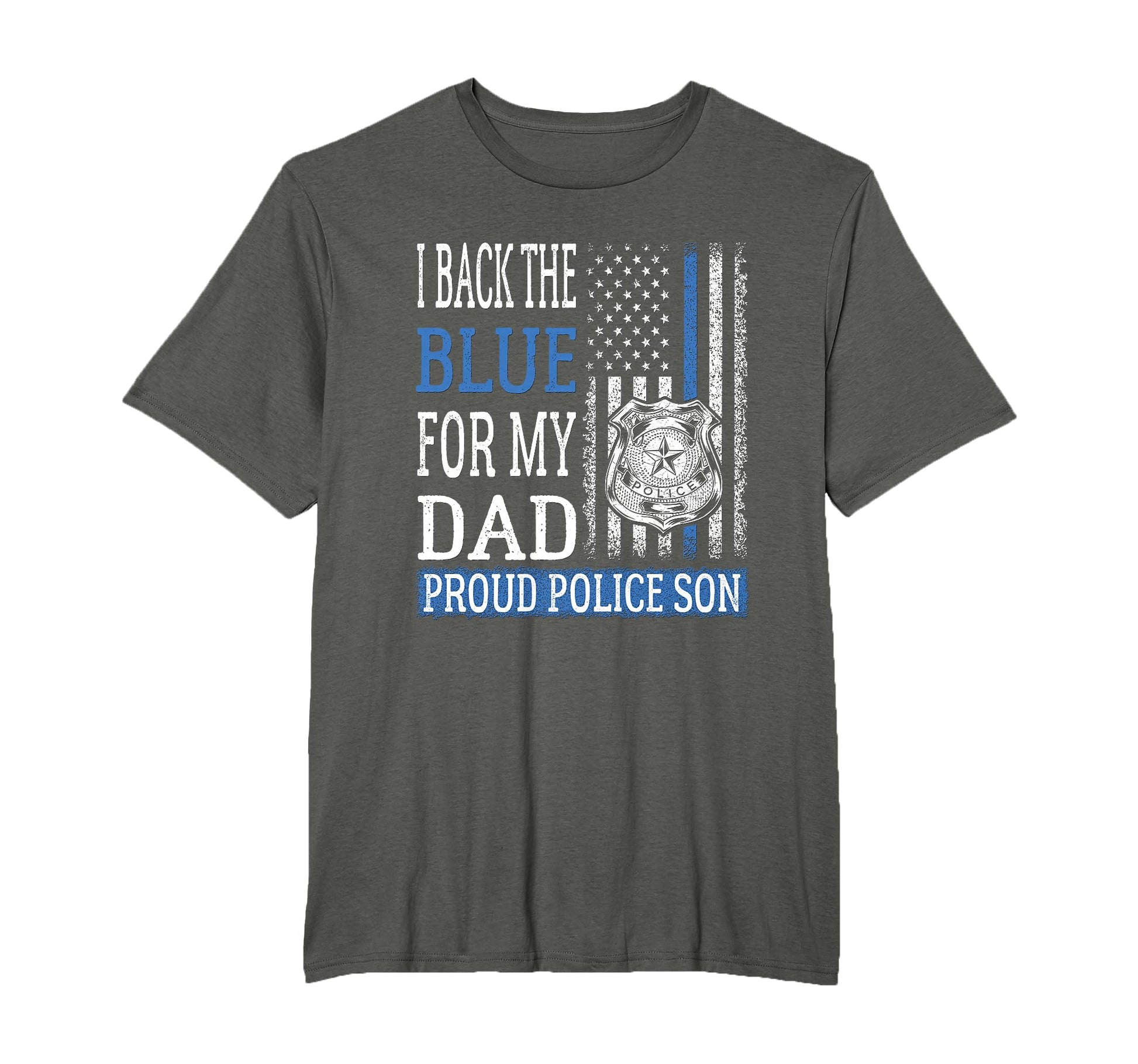I Back Blue My Dad Proud Police Son Thin T-Shirt - Custom Art Print Unisex - T-Shirt, Sweatshirt, Hoodie