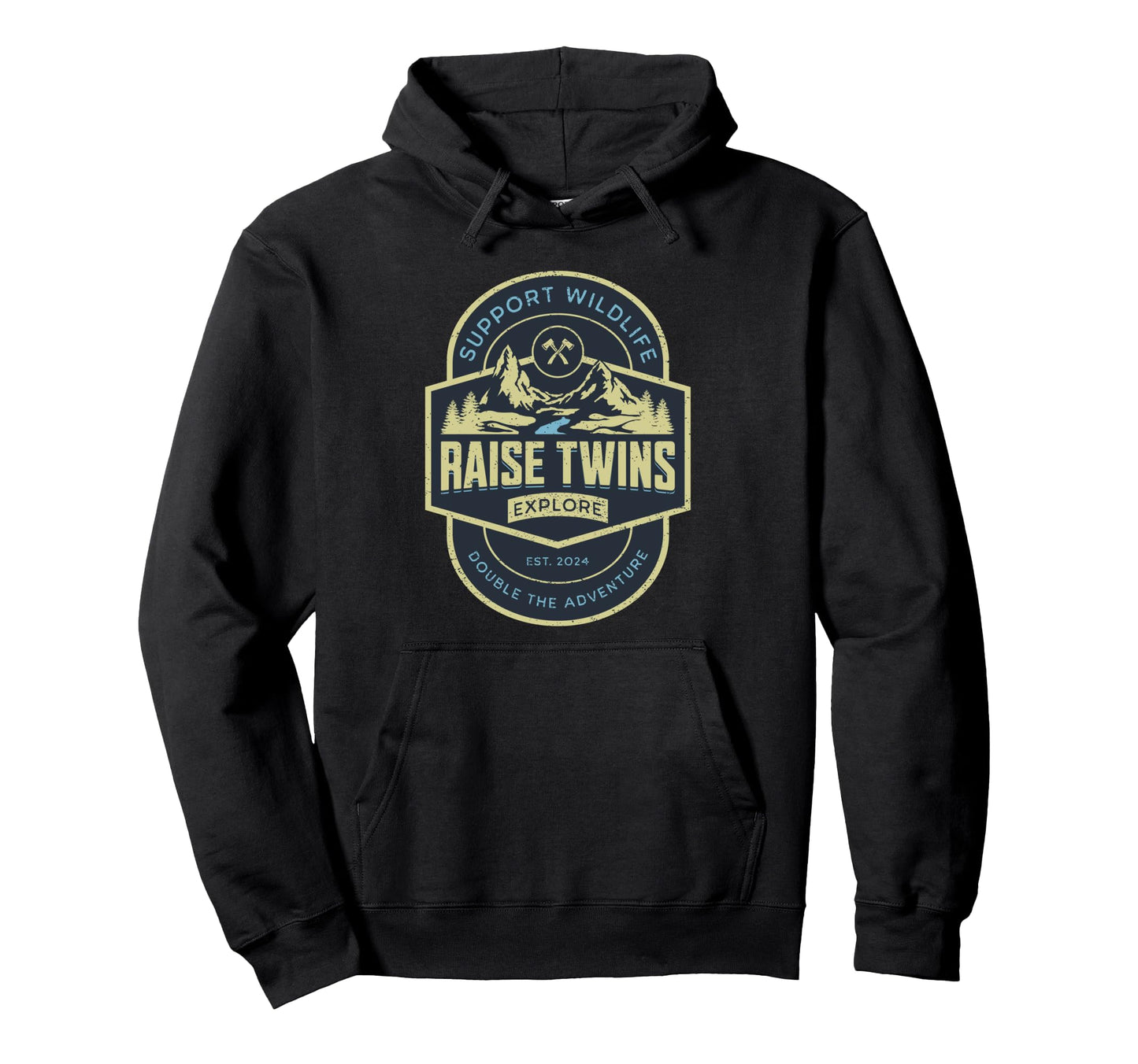 Twin Dad Support Wildlife Raise Twins Hoodie - Trendy Graphic for Adults - T-Shirt, Sweatshirt, Hoodie