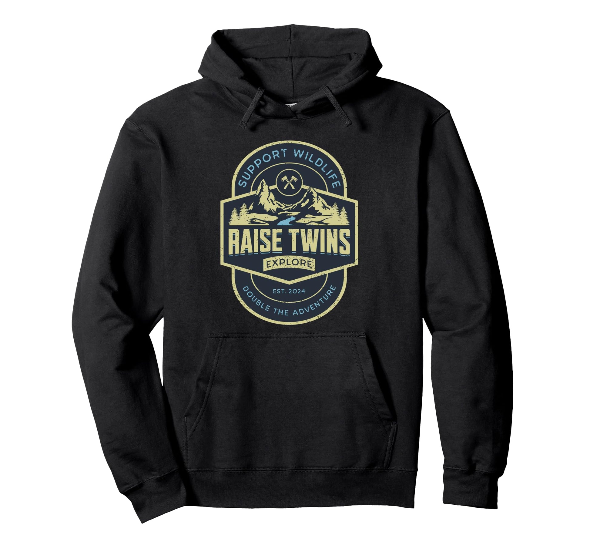 Twin Dad Support Wildlife Raise Twins Hoodie - Trendy Graphic for Adults - T-Shirt, Sweatshirt, Hoodie