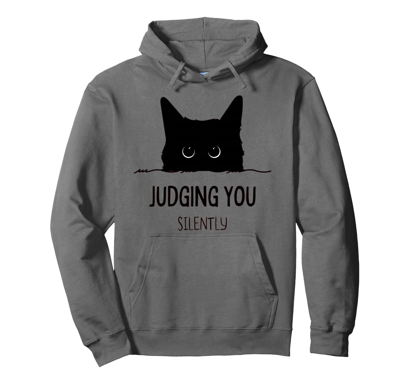 Cat Judging You Silently Funny Black Cat Hoodie - Unique Graphic Unisex - T-Shirt, Sweatshirt, Hoodie