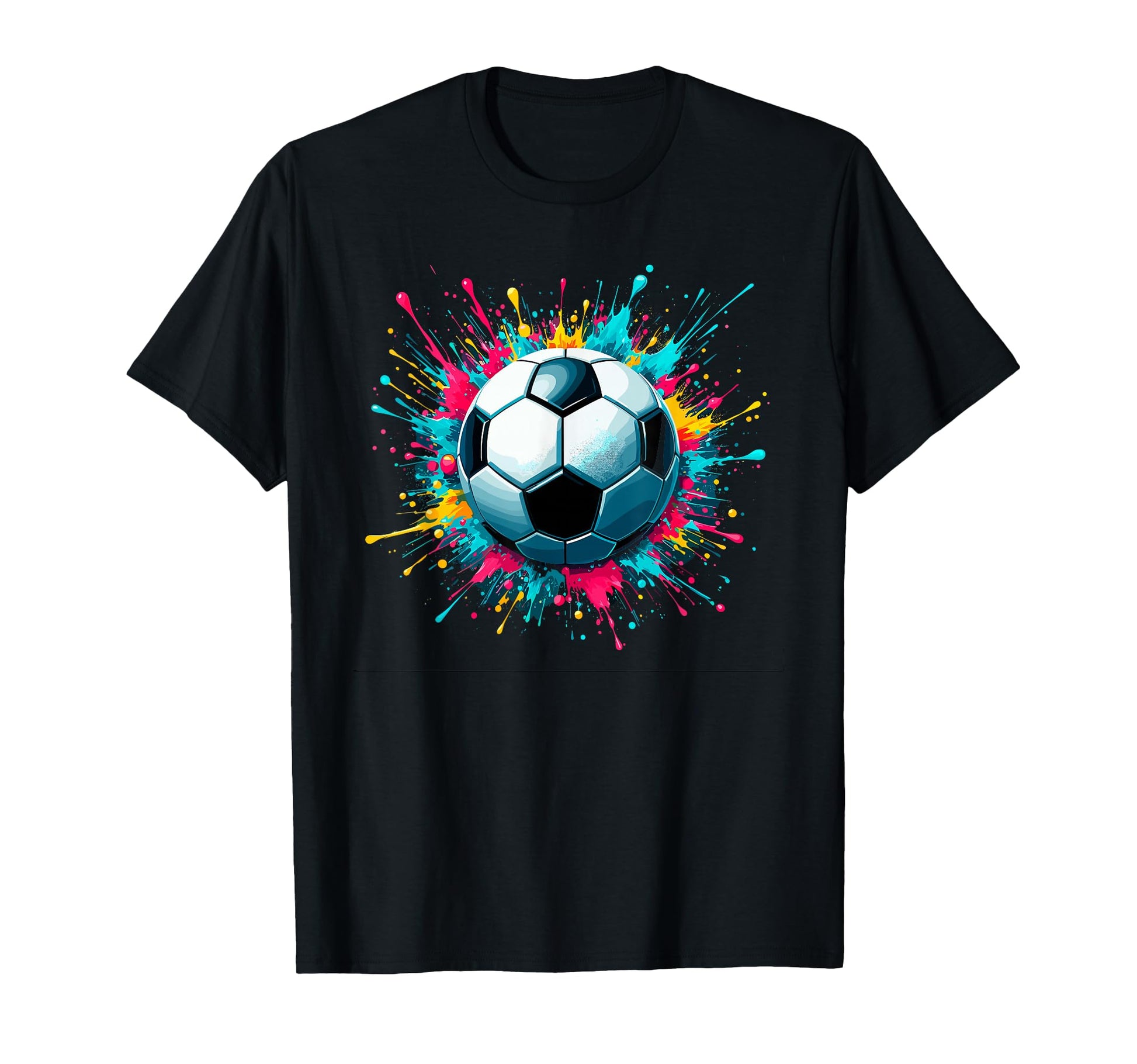 Colorful Splash Art Soccer Football T-Shirt - Unique Graphic for Adults - T-Shirt, Sweatshirt, Hoodie
