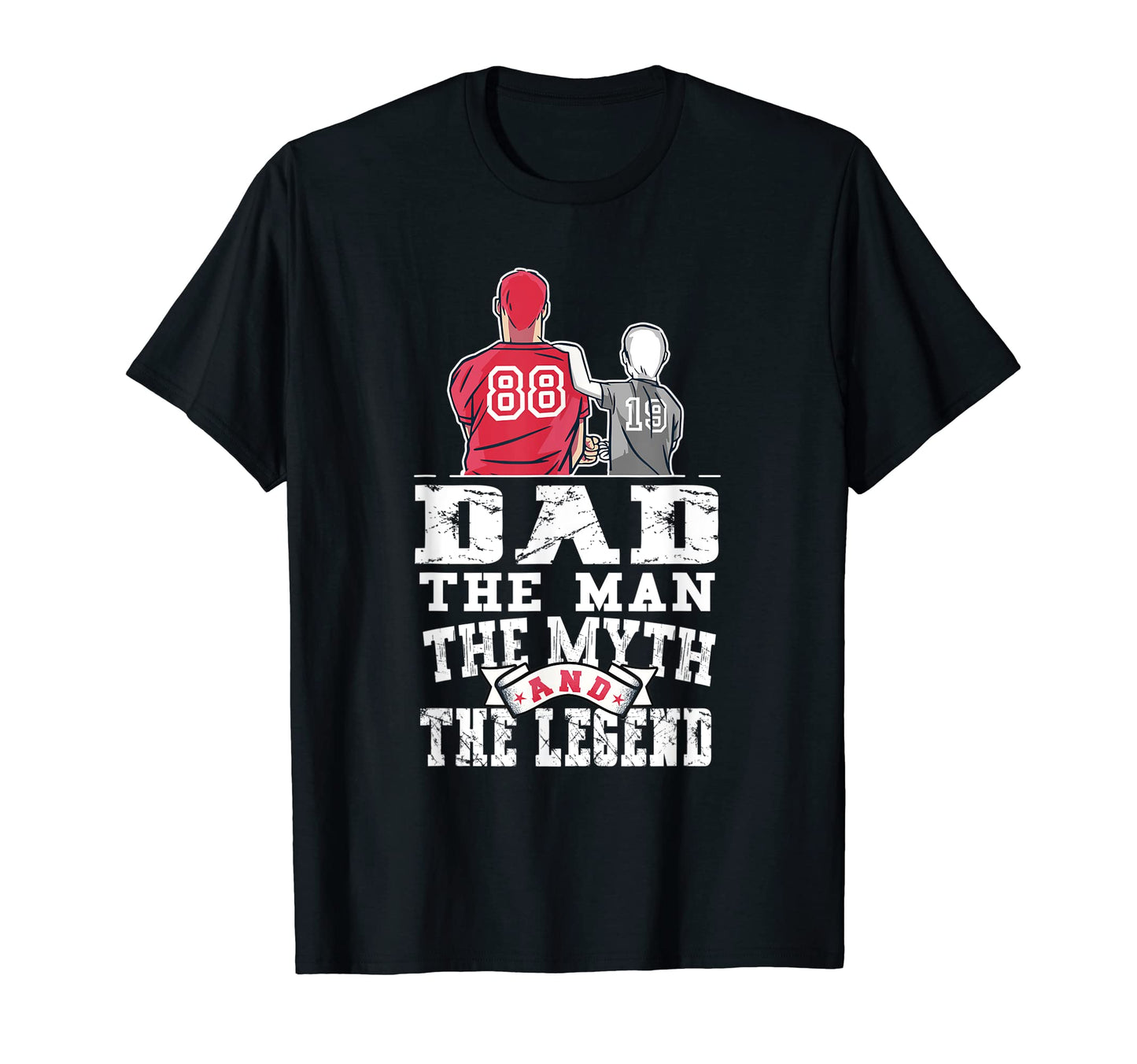 Mens Proud Baseball Dad Myth Legend T-Shirt - Custom Art Print Unisex - T-Shirt, Sweatshirt, Hoodie