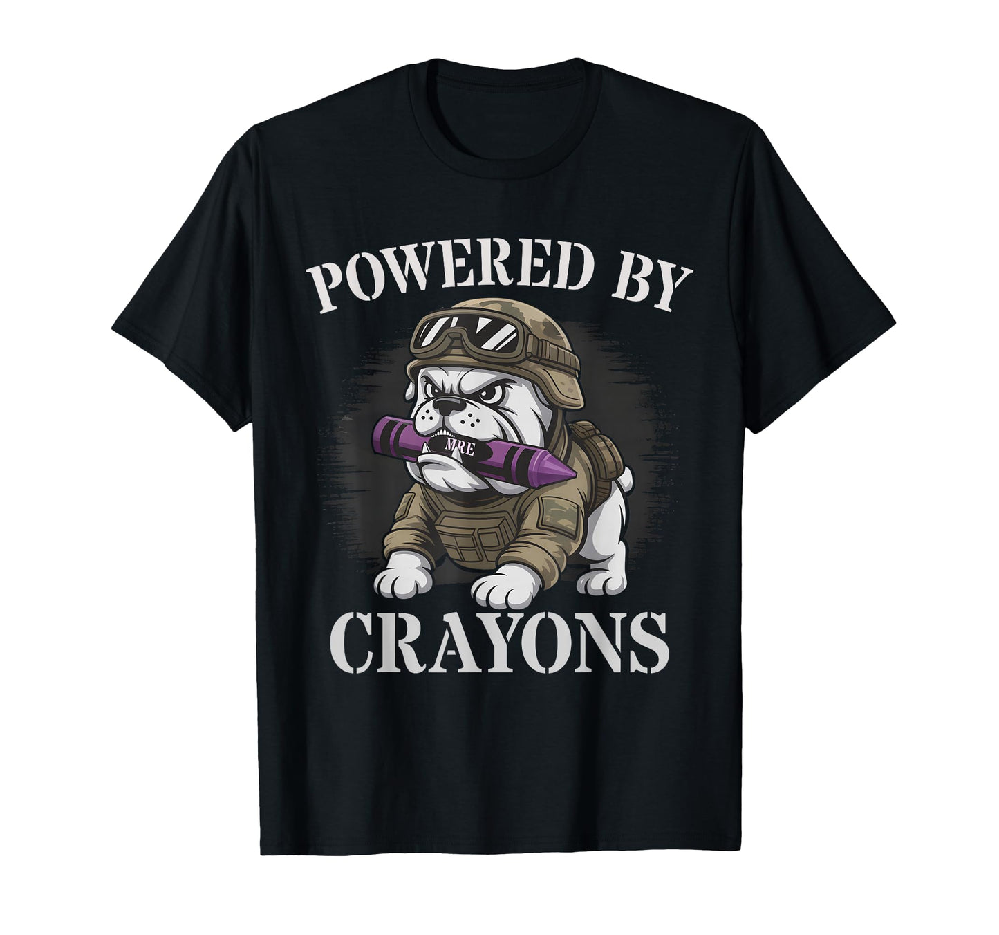 Funny Powered Crayons Family Military T-Shirt - Trendy Graphic for Adults - T-Shirt, Sweatshirt, Hoodie