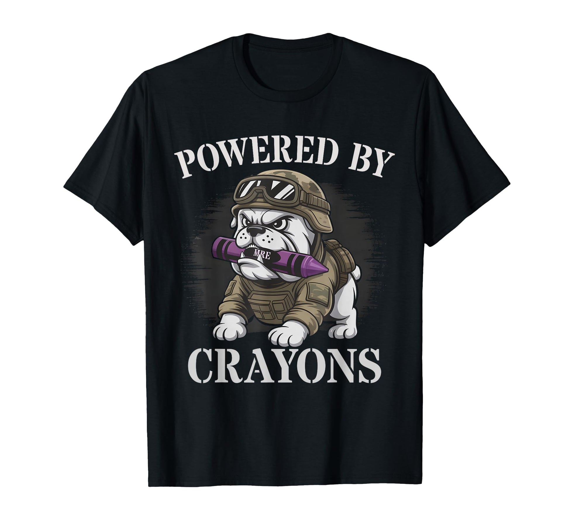 Funny Powered Crayons Family Military T-Shirt - Trendy Graphic for Adults - T-Shirt, Sweatshirt, Hoodie