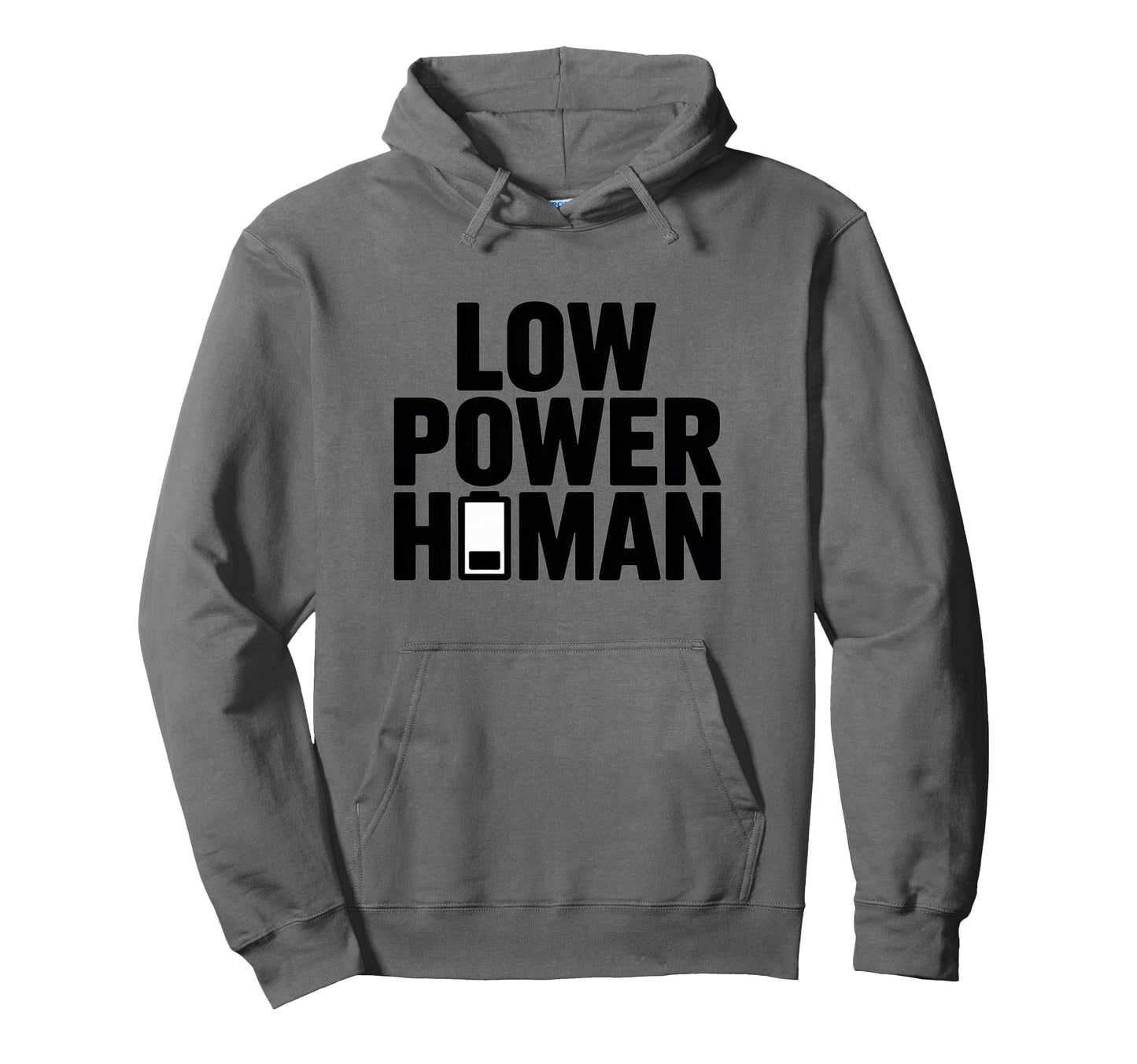 Low Power Human Minimal Dark Hoodie - Fun Novelty Design Unisex - T-Shirt, Sweatshirt, Hoodie