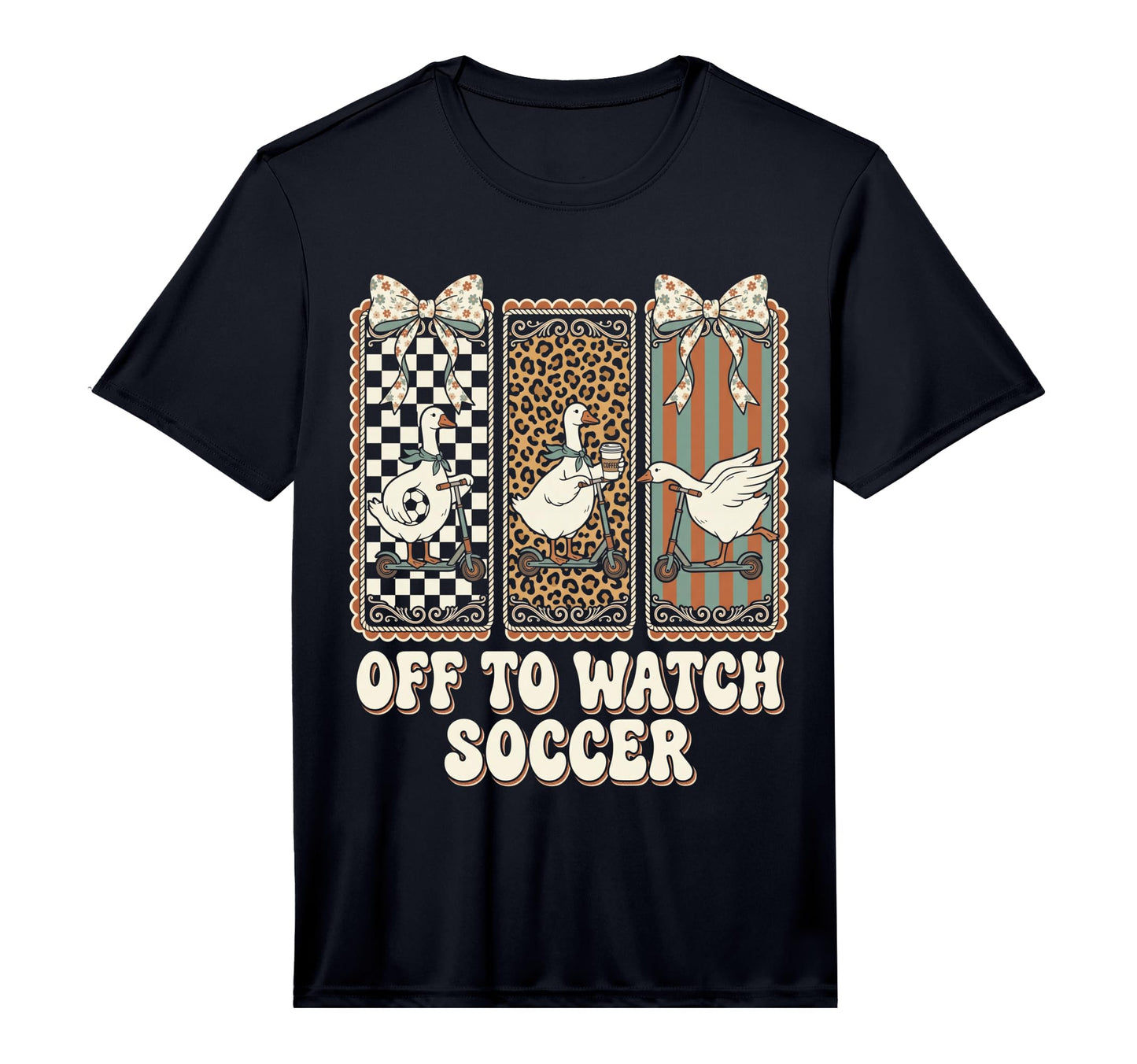 Off To Watch Soccer Silly Goose Funny T-Shirt - Minimalist Print Men Women - T-Shirt, Sweatshirt, Hoodie