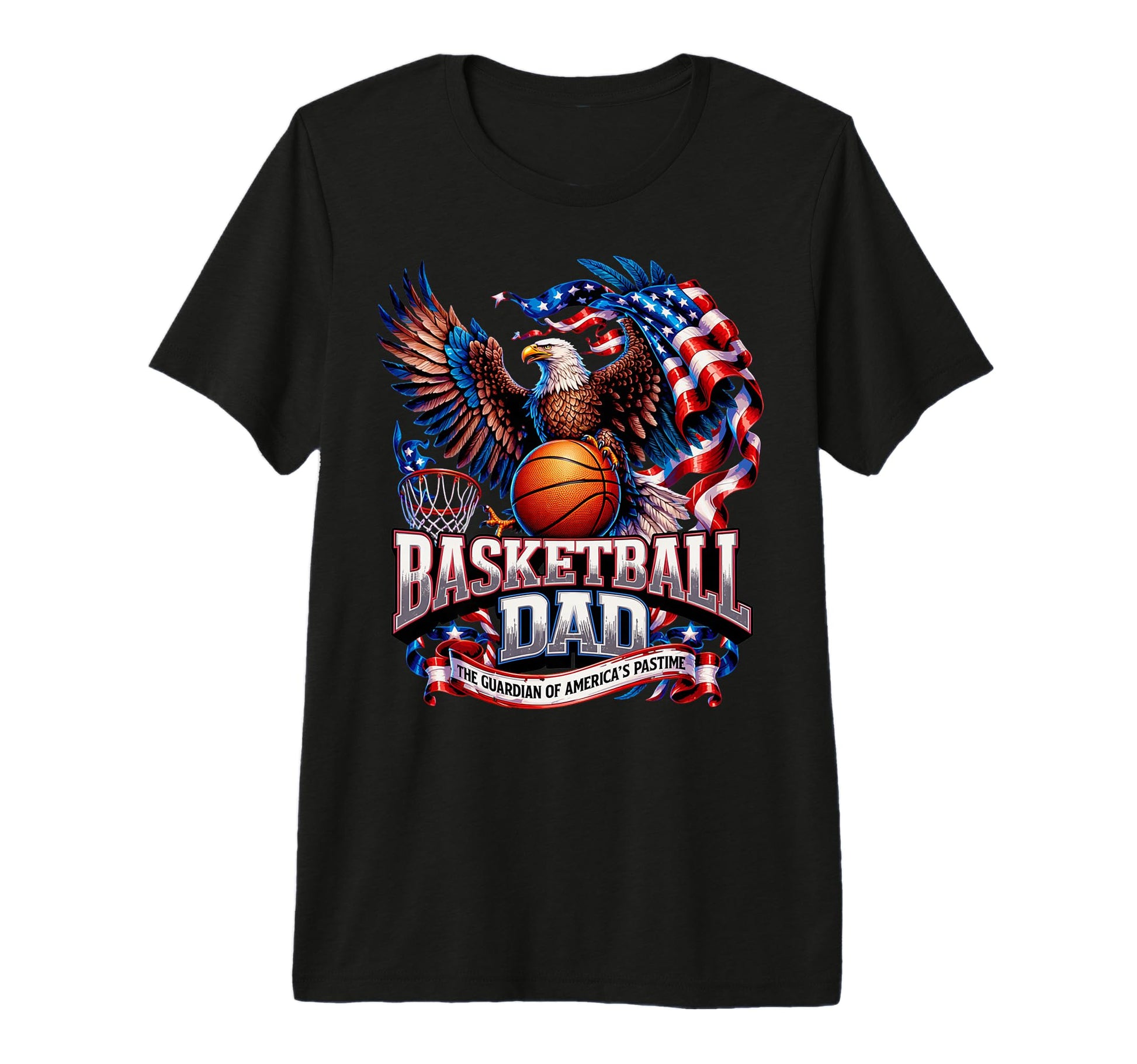 Patriotic Usa Basketball Dad Tri Blend T-Shirt - Fun Novelty Design Unisex - T-Shirt, Sweatshirt, Hoodie