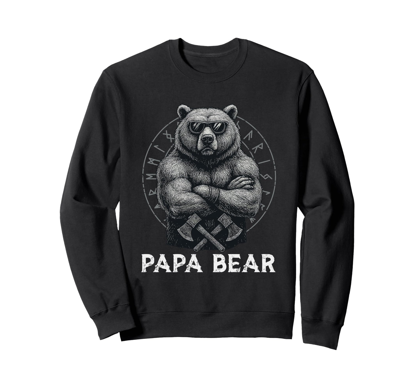 Papa Bear Viking Bear Warrior Odin Sweatshirt - Novelty Apparel Unisex - T-Shirt, Sweatshirt, Hoodie