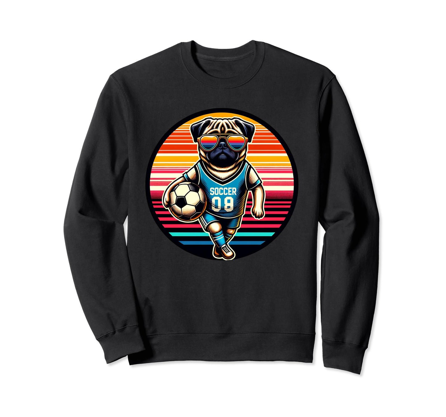 Champion Pug Dog Soccer Fan Ball Sweatshirt - Aesthetic Graphic Men Women - T-Shirt, Sweatshirt, Hoodie