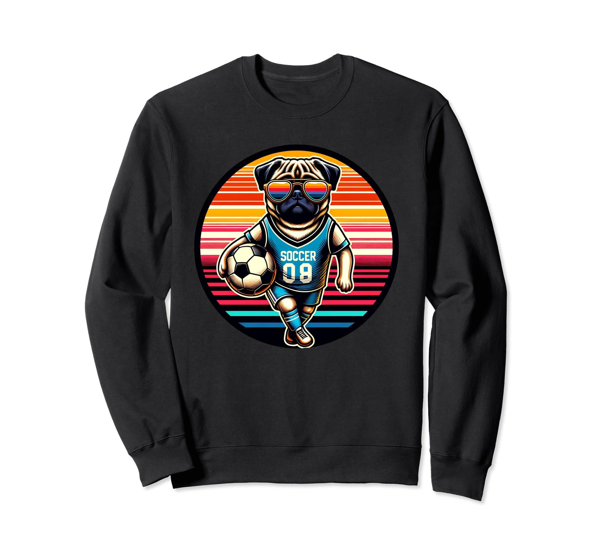 Champion Pug Dog Soccer Fan Ball Sweatshirt - Aesthetic Graphic Men Women - T-Shirt, Sweatshirt, Hoodie
