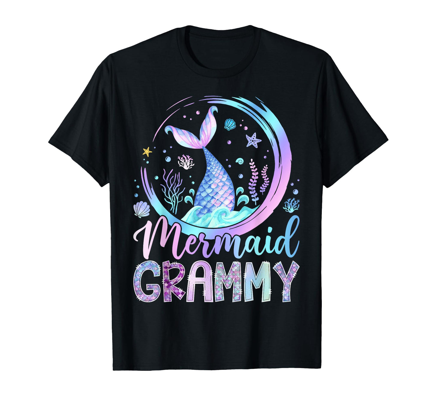 Mermaid Grammy Funny Birthday Party T-Shirt - Minimalist Print for Adults - T-Shirt, Sweatshirt, Hoodie