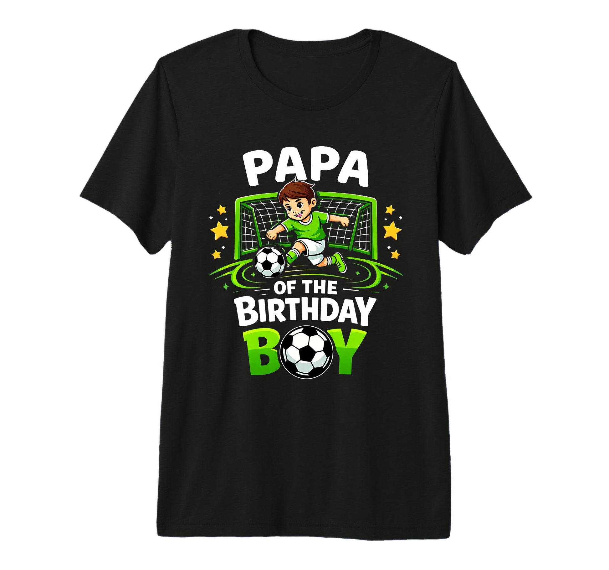 Papa Birthday Soccer Ball Funny T-Shirt - Custom Art Print Men Women - T-Shirt, Sweatshirt, Hoodie