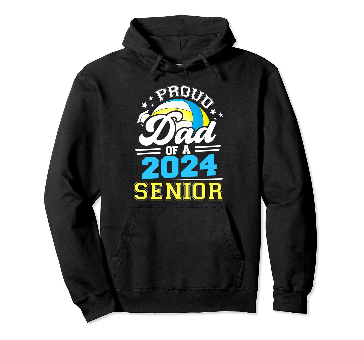 Proud Dad 2024 Senior Volleyball Graduate Hoodie - Minimalist Print Unisex - T-Shirt, Sweatshirt, Hoodie