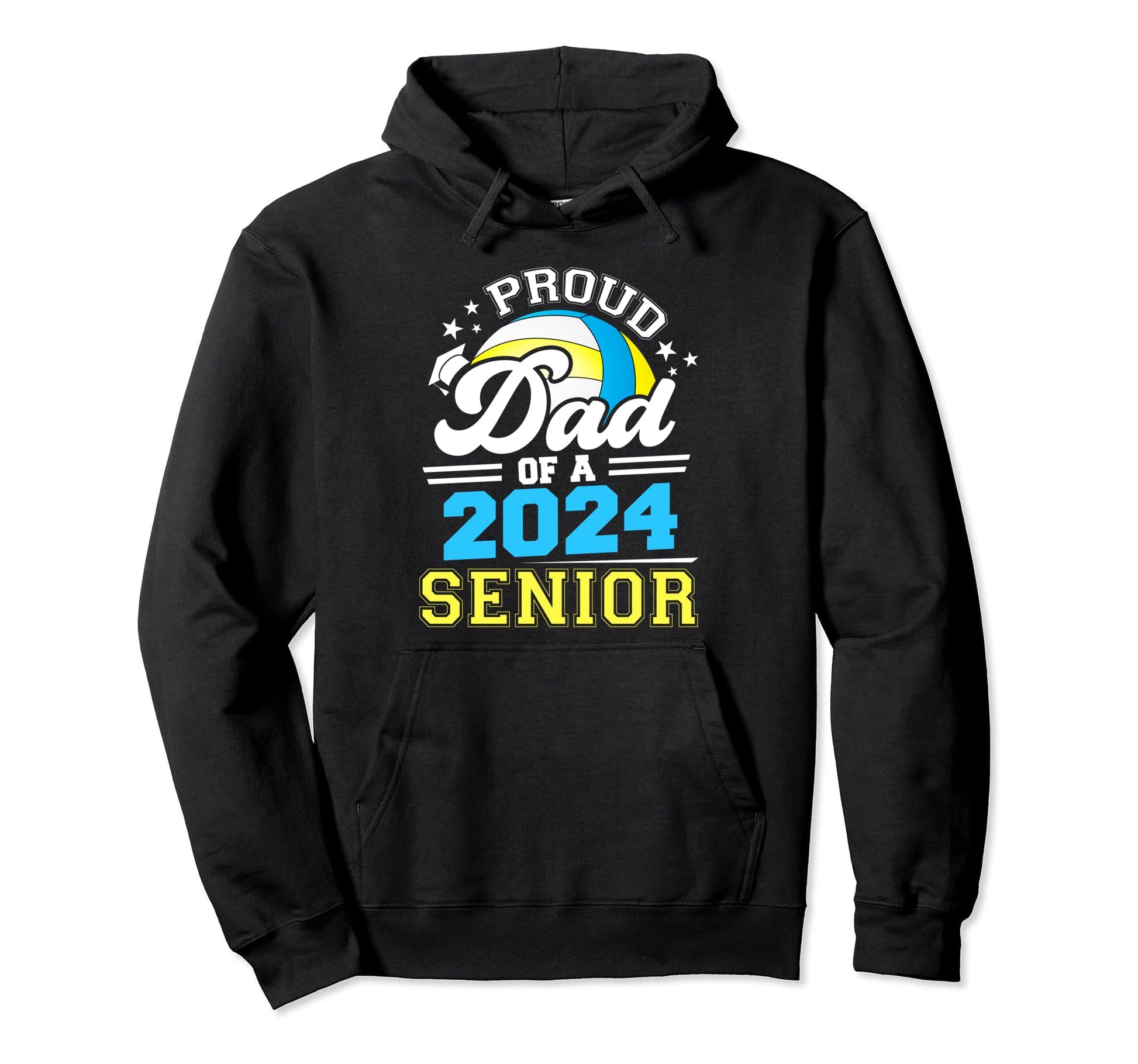 Proud Dad 2024 Senior Volleyball Graduate Hoodie - Minimalist Print Unisex - T-Shirt, Sweatshirt, Hoodie