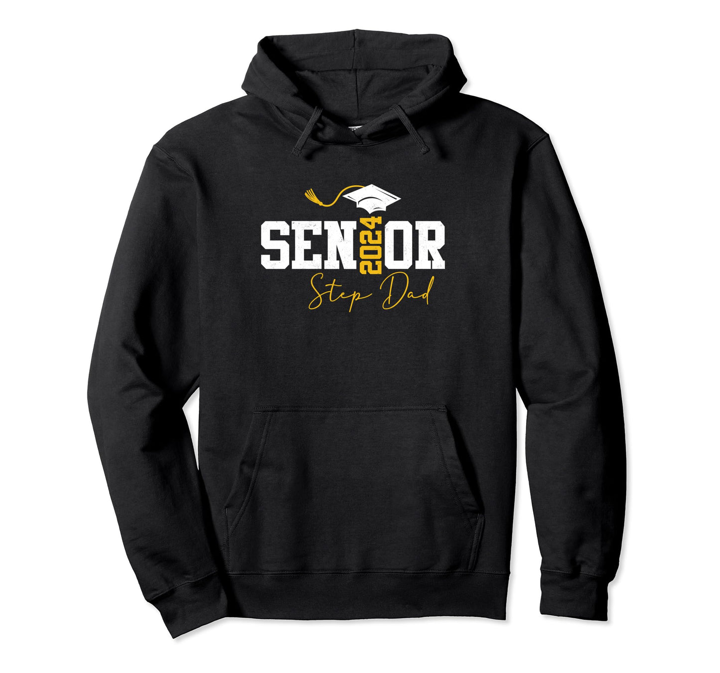 Senior Step Dad 2024 Graduation Class 24 Hoodie - Custom Art Print Unisex - T-Shirt, Sweatshirt, Hoodie