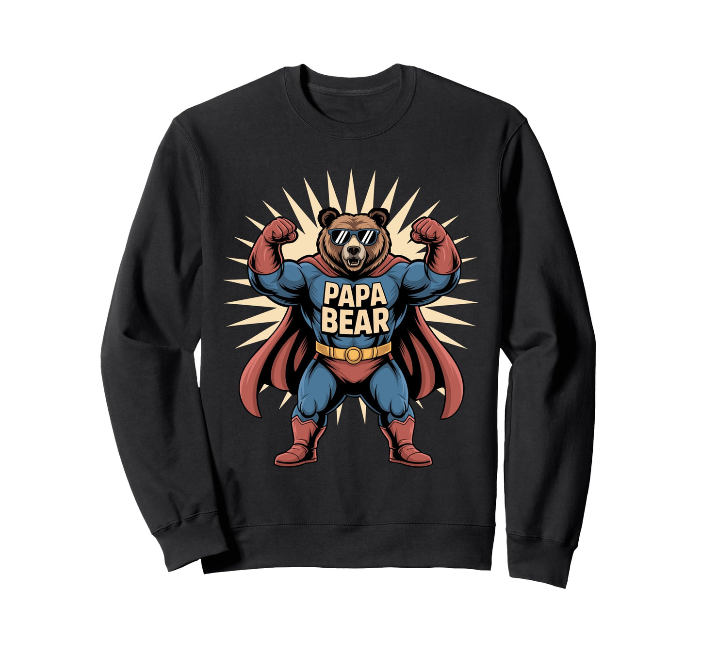 Strong Fathers Day Papa Bear Bear Sweatshirt - Trendy Graphic Men Women - T-Shirt, Sweatshirt, Hoodie