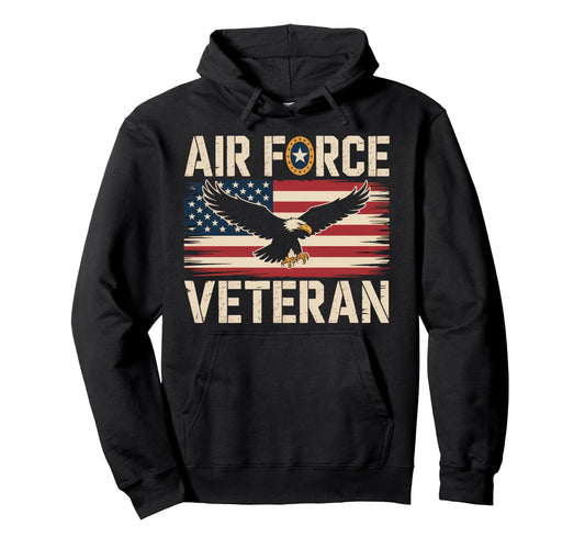Air Force Veteran Us American Flag Dad Hoodie - Minimalist Print Men Women - T-Shirt, Sweatshirt, Hoodie