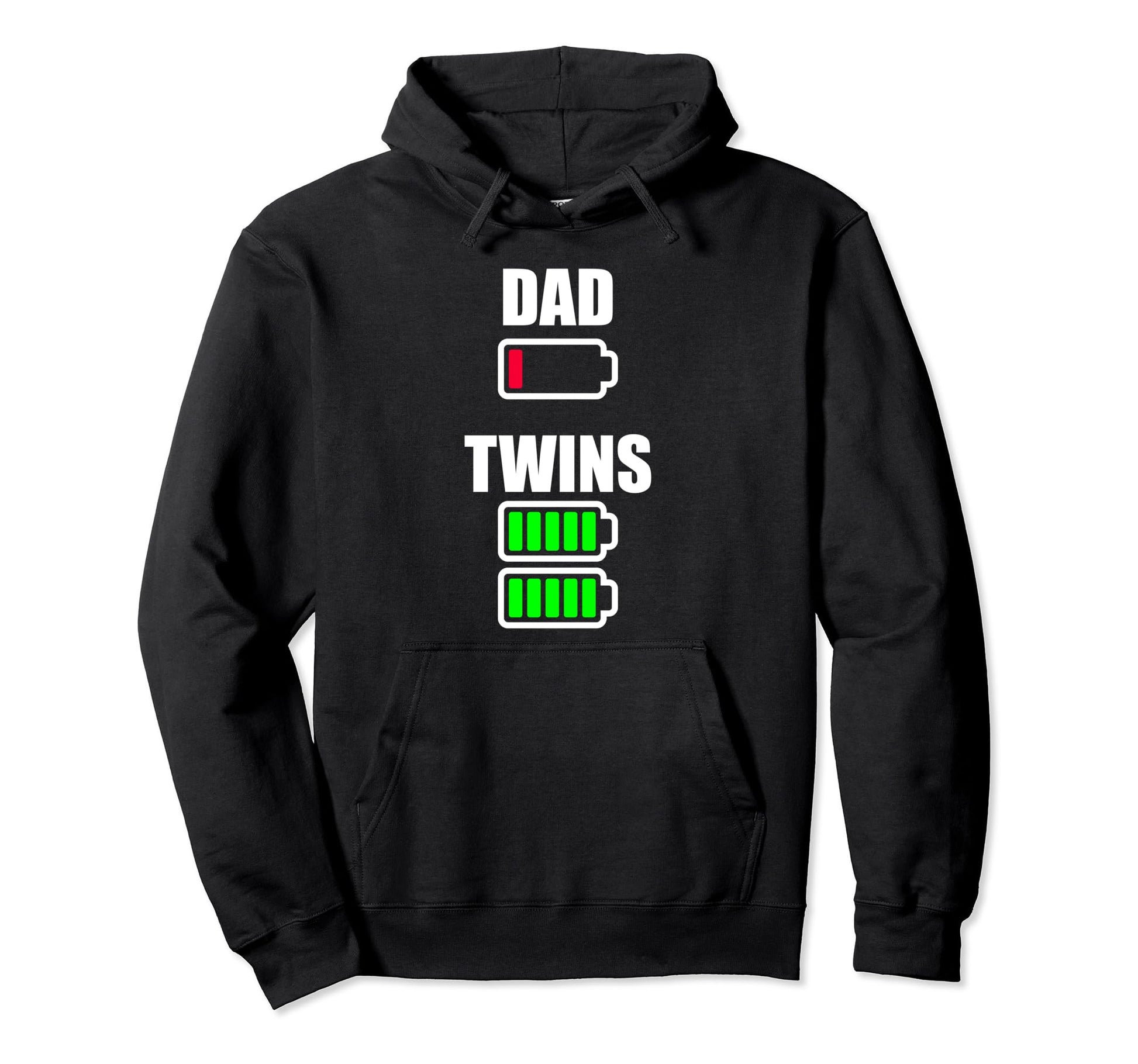 Tired Twin Dad Low Battery Full Hoodie - Aesthetic Graphic for Adults - T-Shirt, Sweatshirt, Hoodie