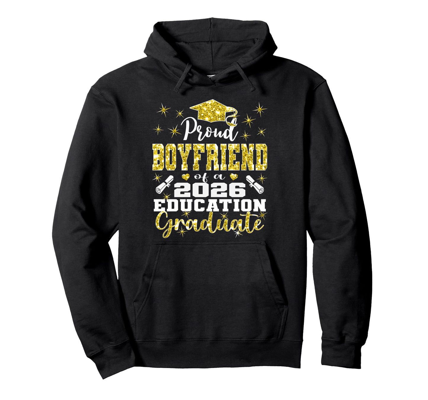 Proud Boyfriend 2026 Education Graduate Hoodie - Aesthetic Graphic Unisex - T-Shirt, Sweatshirt, Hoodie